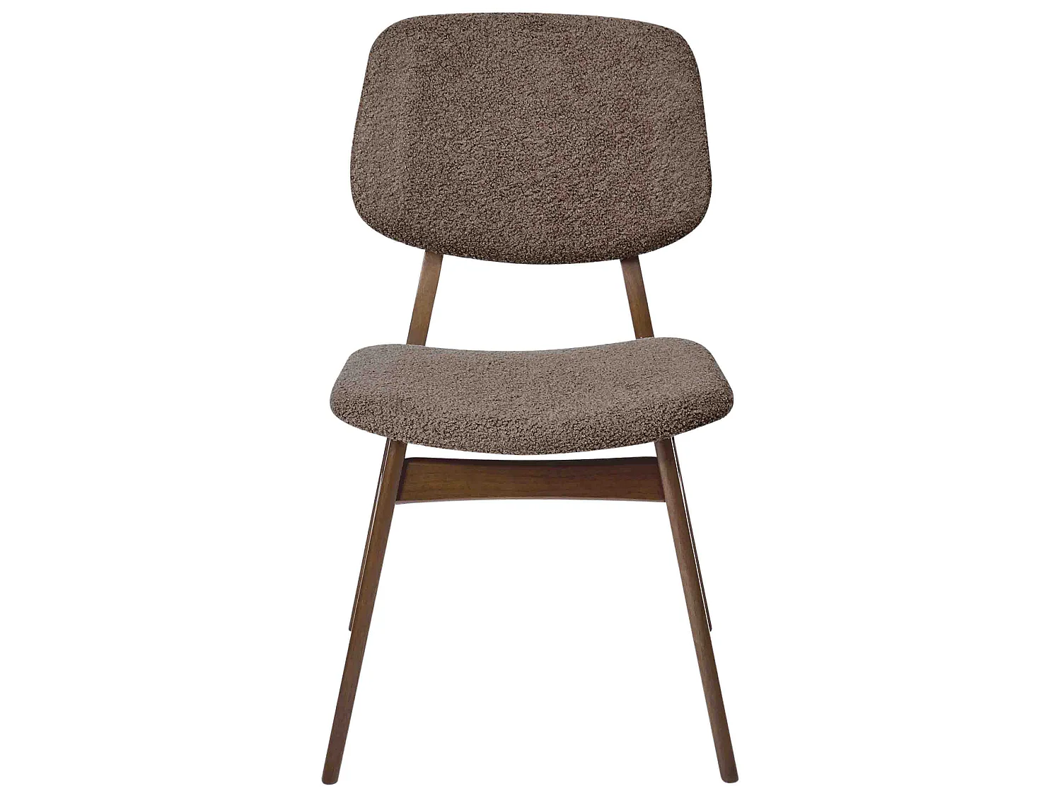 Set of 2 Dining Chairs ELAINE Boucle Dark Brown/ Taupe