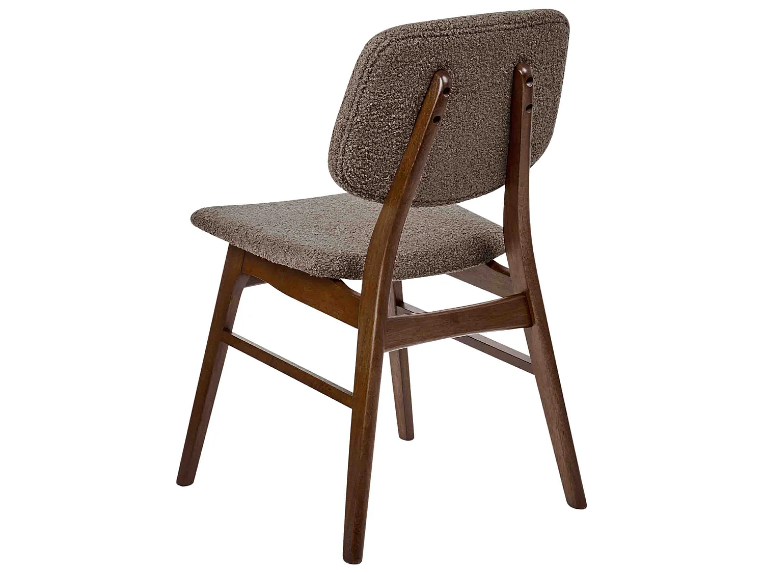 Set of 2 Dining Chairs ELAINE Boucle Dark Brown/ Taupe
