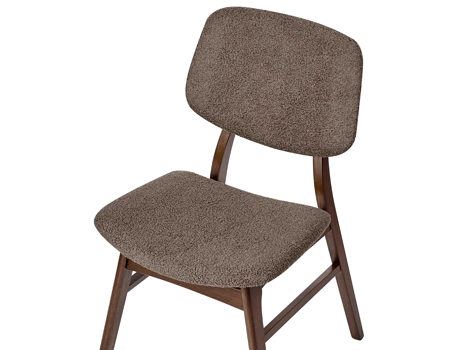 Set of 2 Dining Chairs ELAINE Boucle Dark Brown/ Taupe