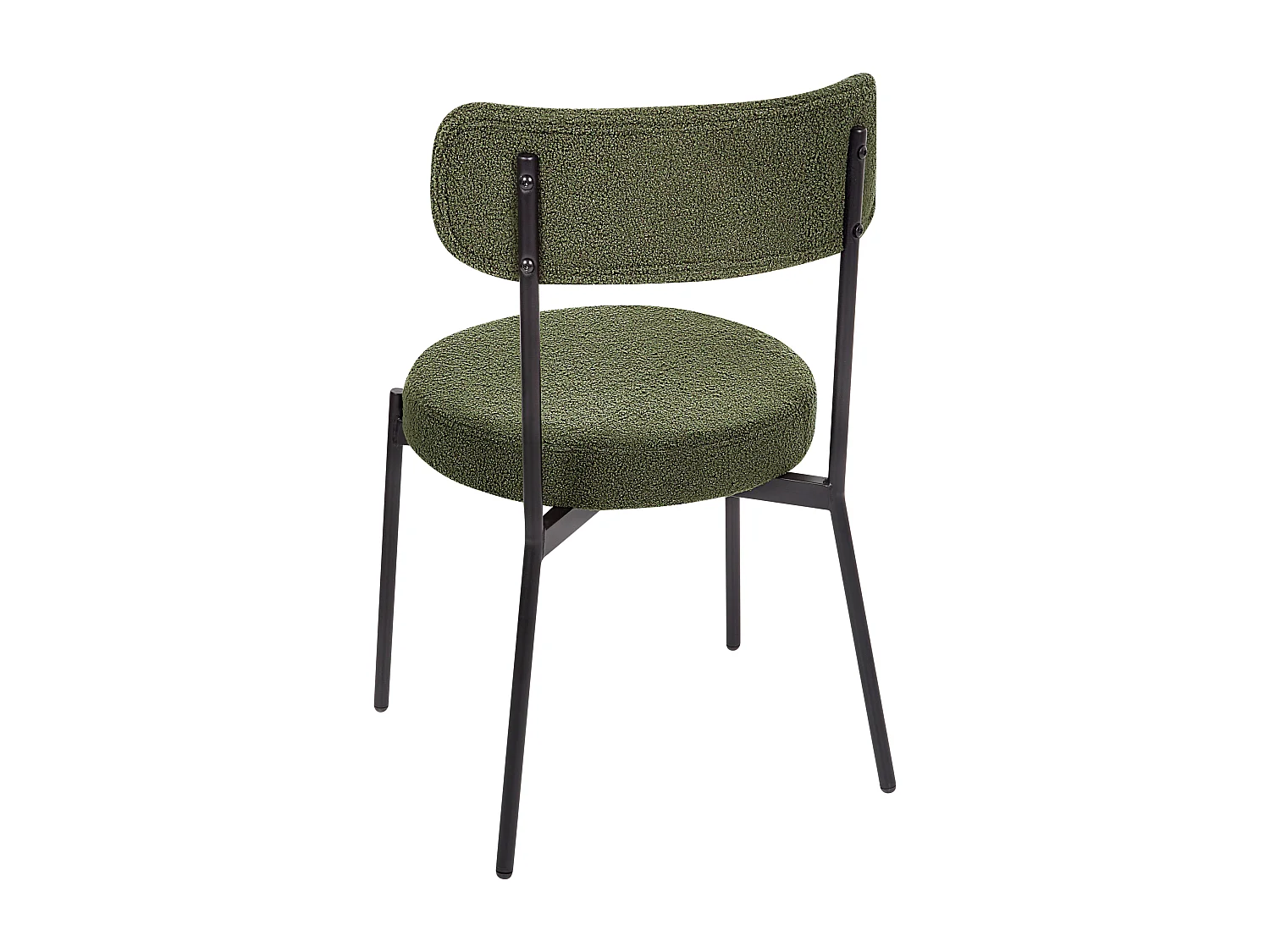Esszimmerstuhl 2er Set Bouclé dunkelgrün hohe Lehne Metallbeine modern Allison