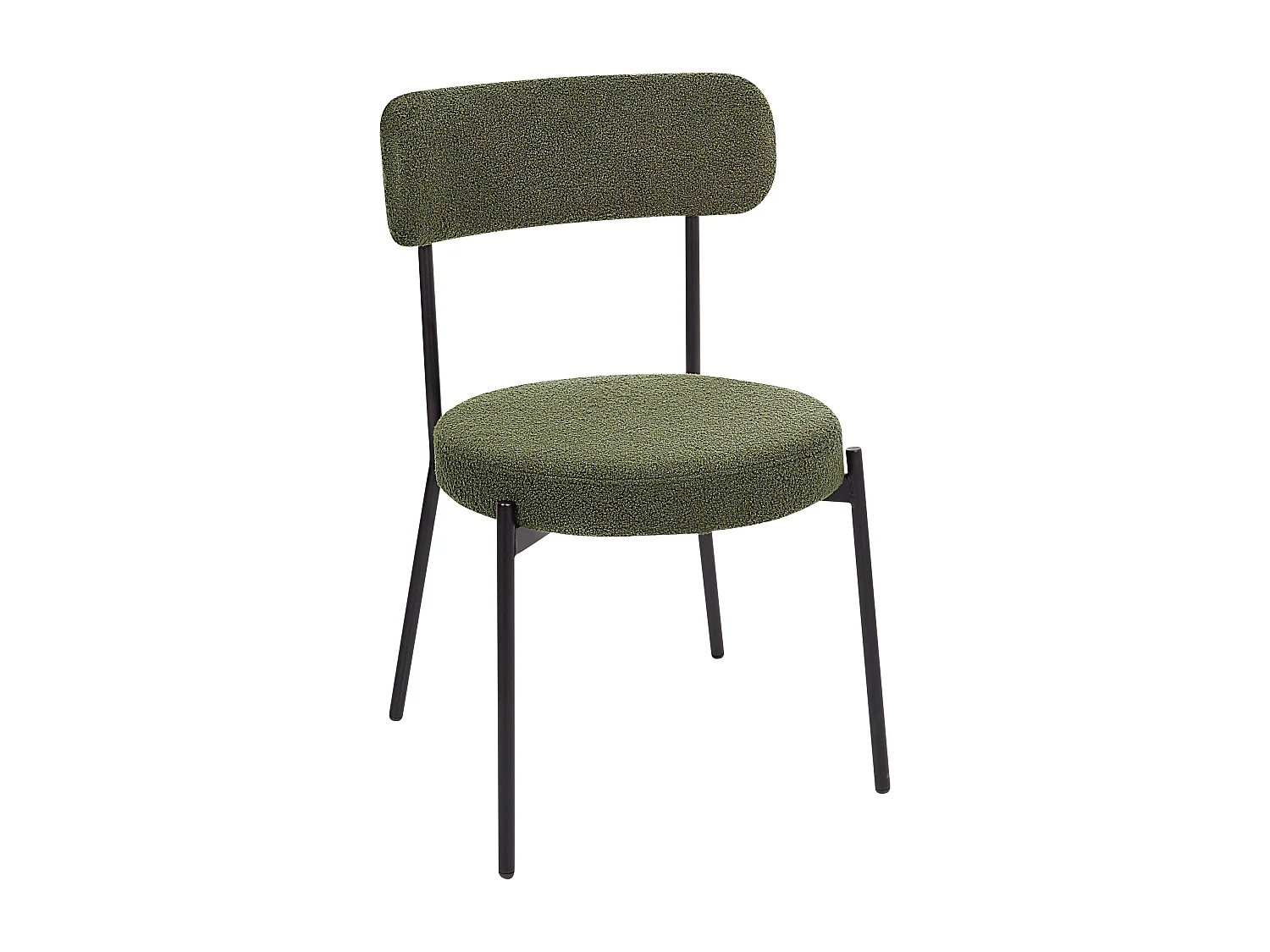 Lot de 2 chaises de salle à manger ALLISON Bouclé Vert foncé
