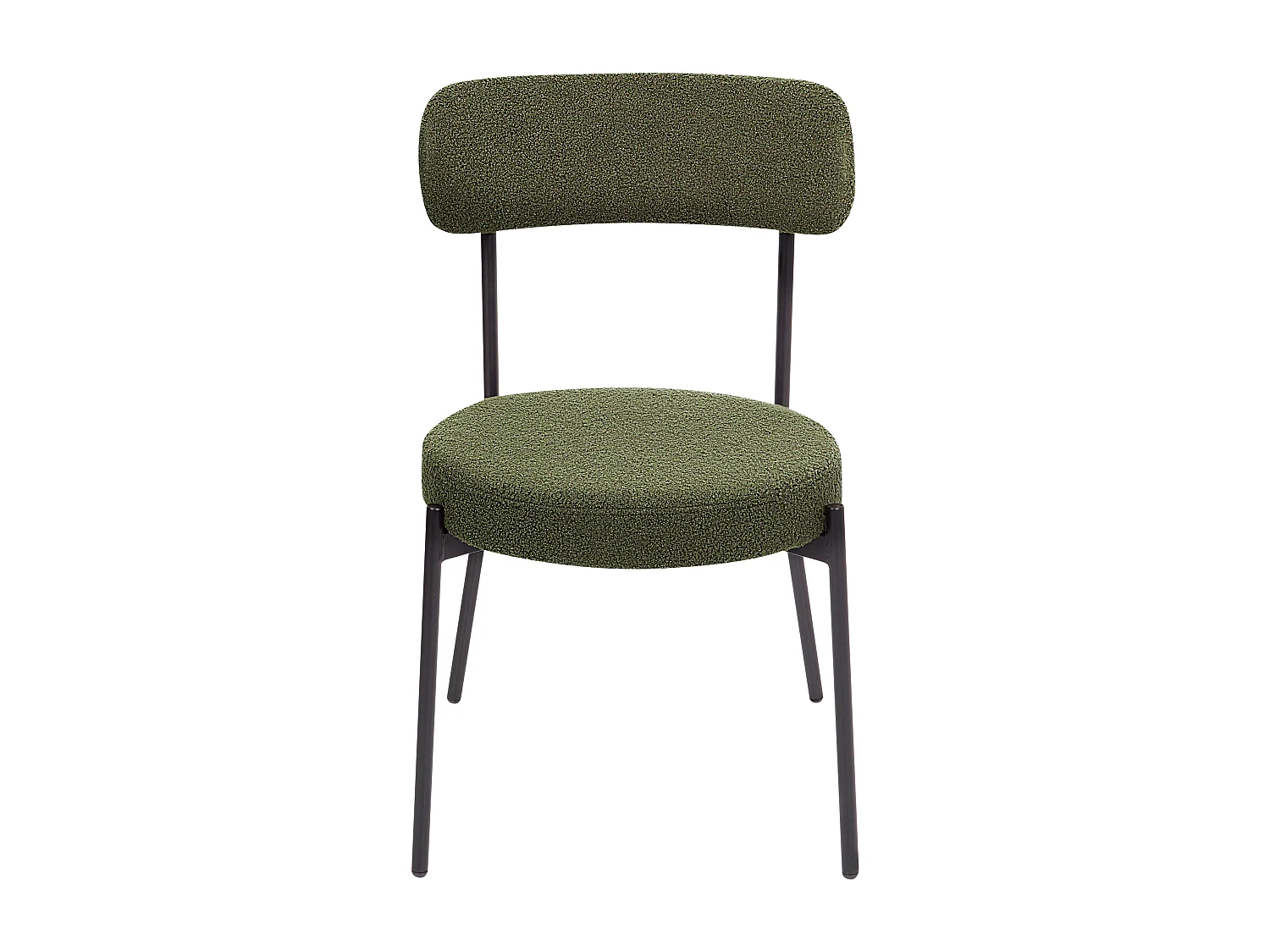 Lot de 2 chaises de salle à manger ALLISON Bouclé Vert foncé