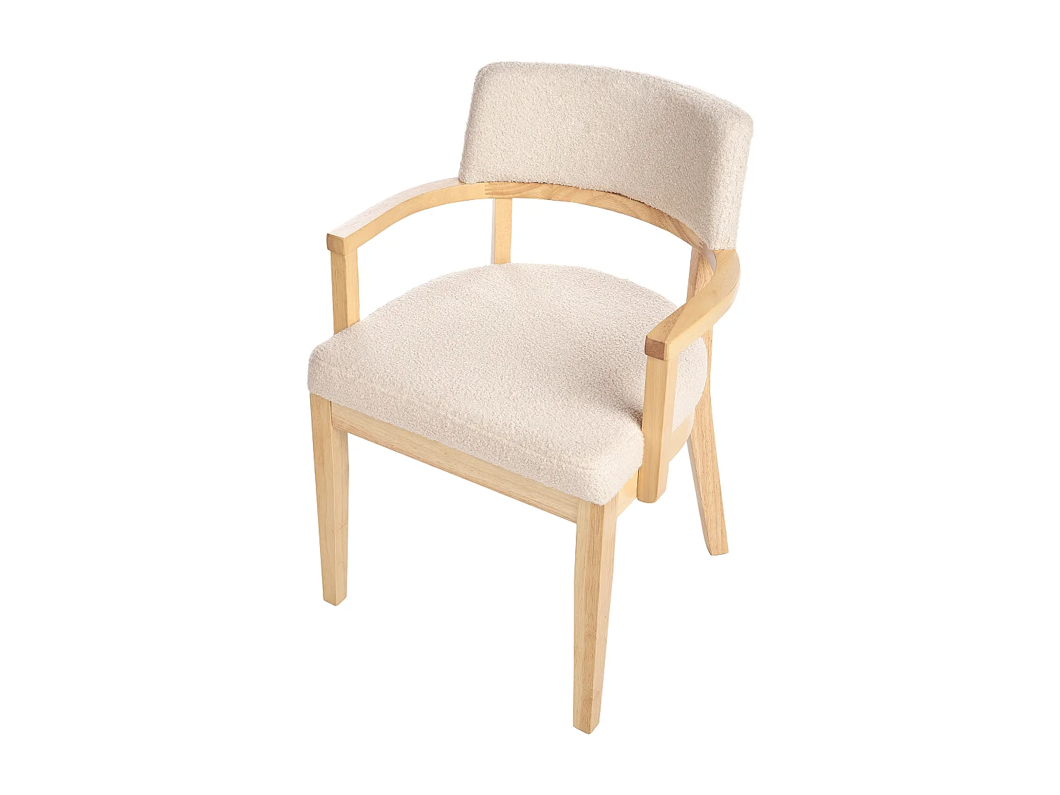 Esszimmerstuhl 2er Set DALBO Bouclé Hellbraun