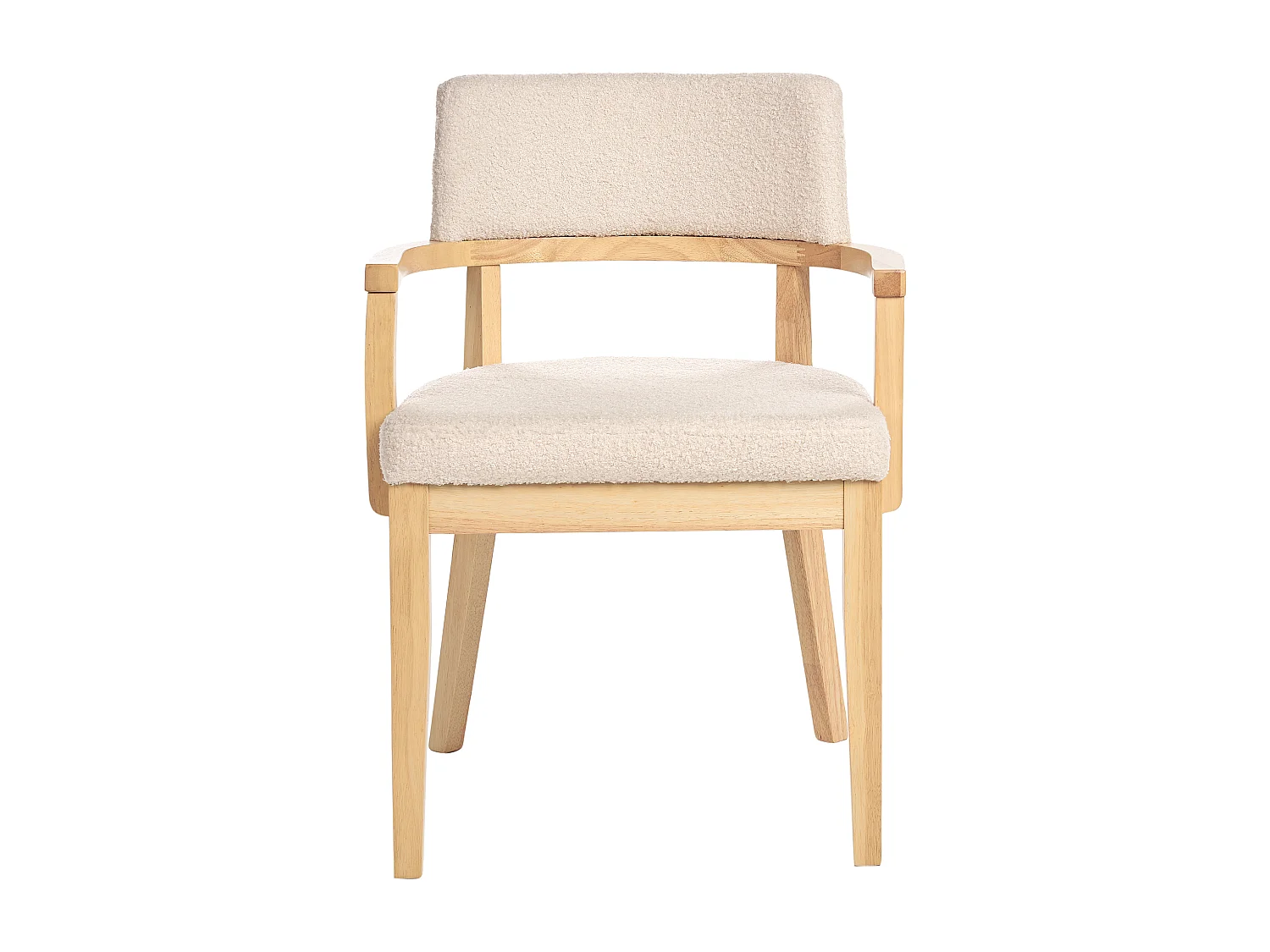 Lot de 2 chaises de salle à manger DALBO Bouclé Marron clair/beige