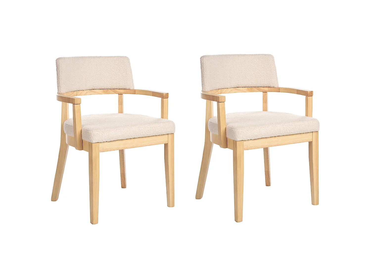 Lot de 2 chaises de salle à manger DALBO Bouclé Marron clair