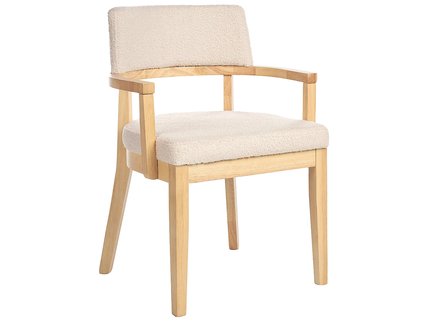 Lot de 2 chaises de salle à manger DALBO Bouclé Marron clair