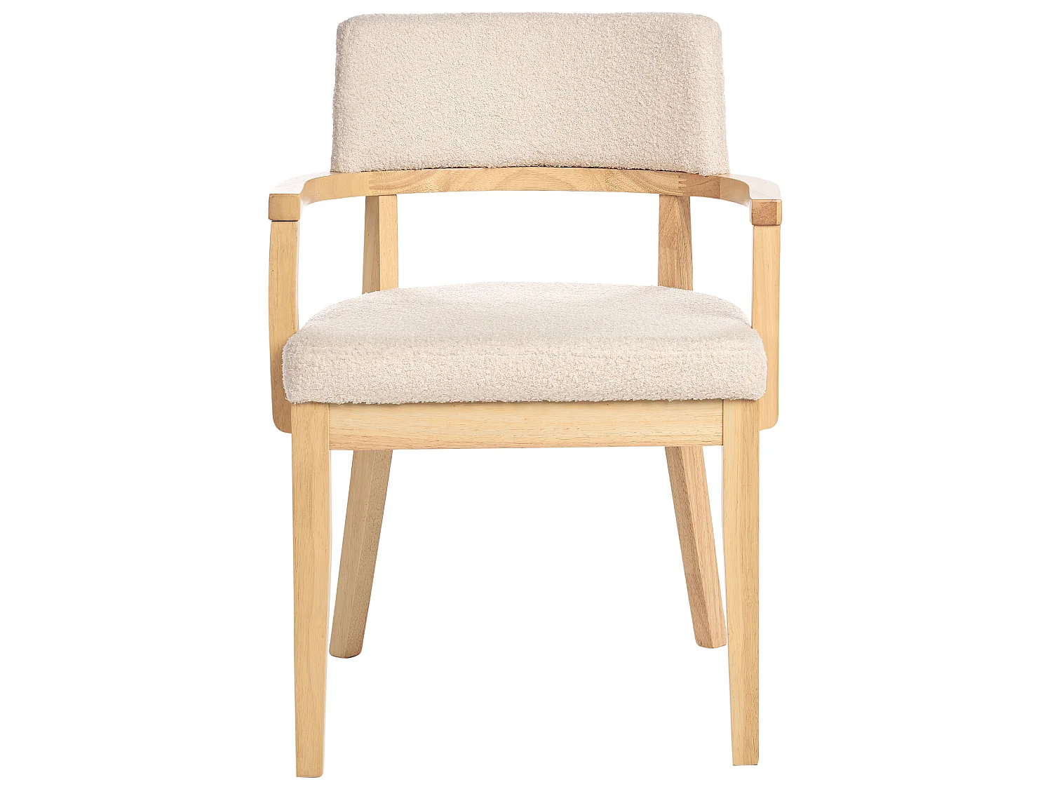Lot de 2 chaises de salle à manger DALBO Bouclé Marron clair