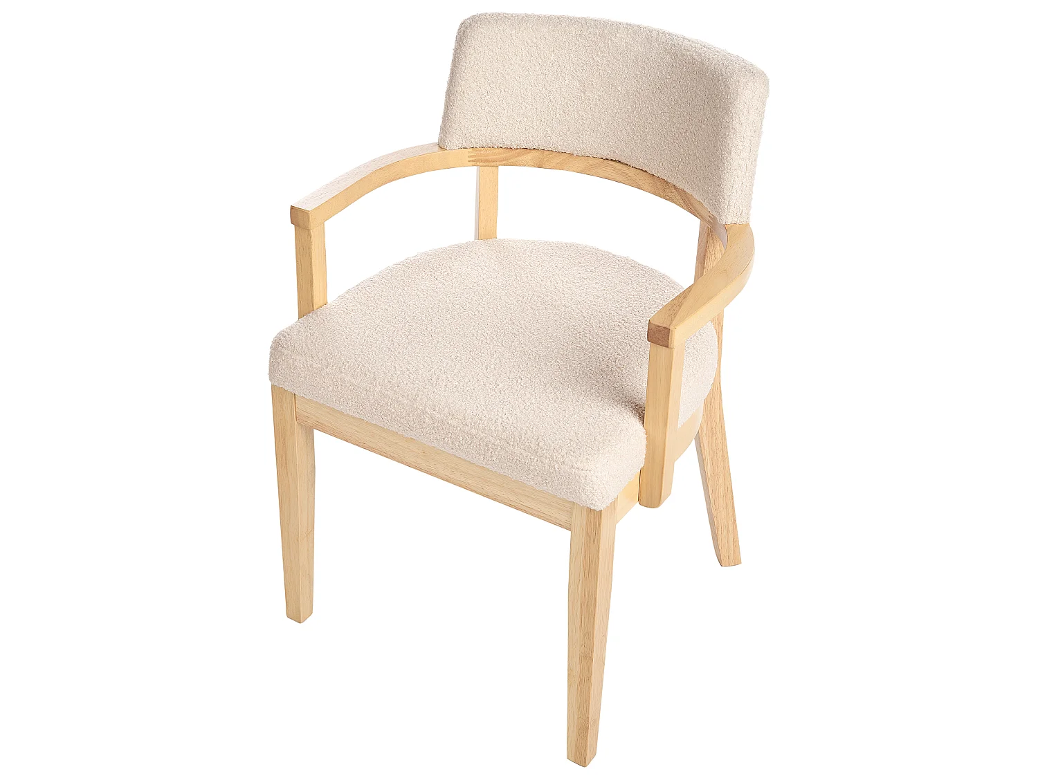Lot de 2 chaises de salle à manger DALBO Bouclé Marron clair