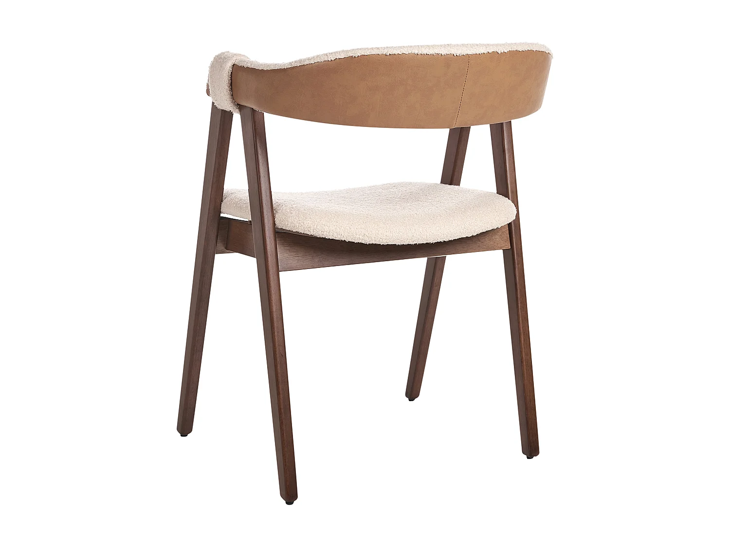 Set van 2 eetkamerstoelen DAY Bouclé Donkere houtkleur