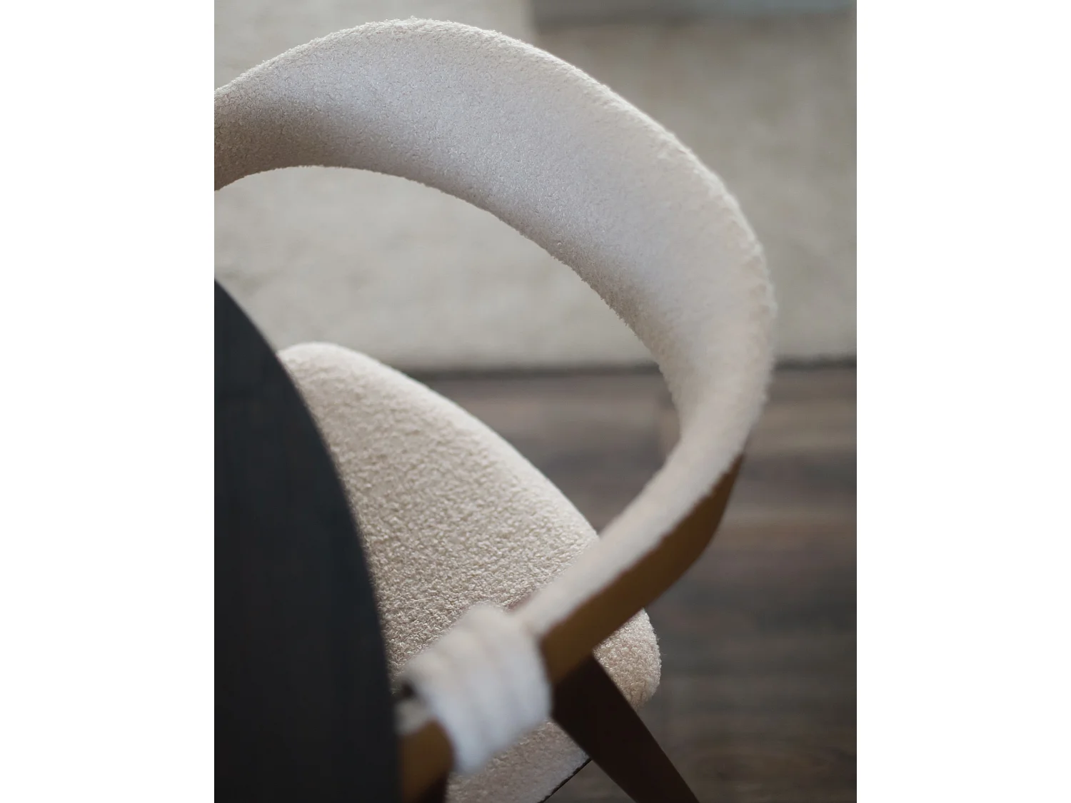 Set of 2 Dining Chairs DAY Boucle Dark Brown/ Beige