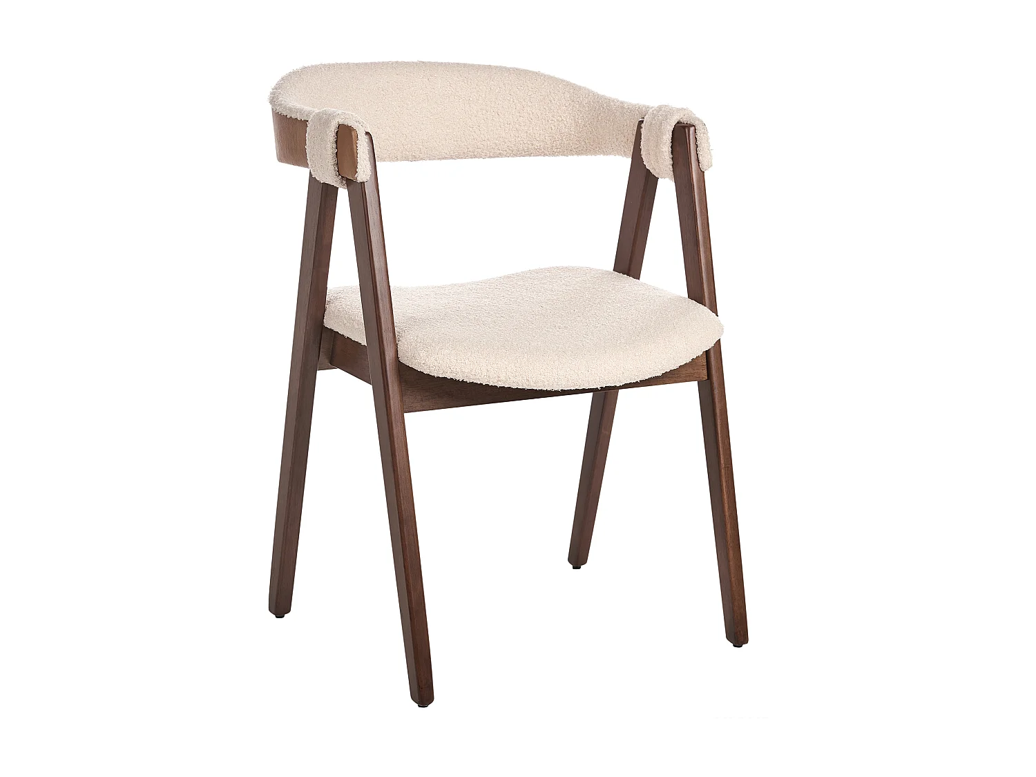 Lot de 2 chaises de salle à manger DAY Bouclé Marron foncé/beige