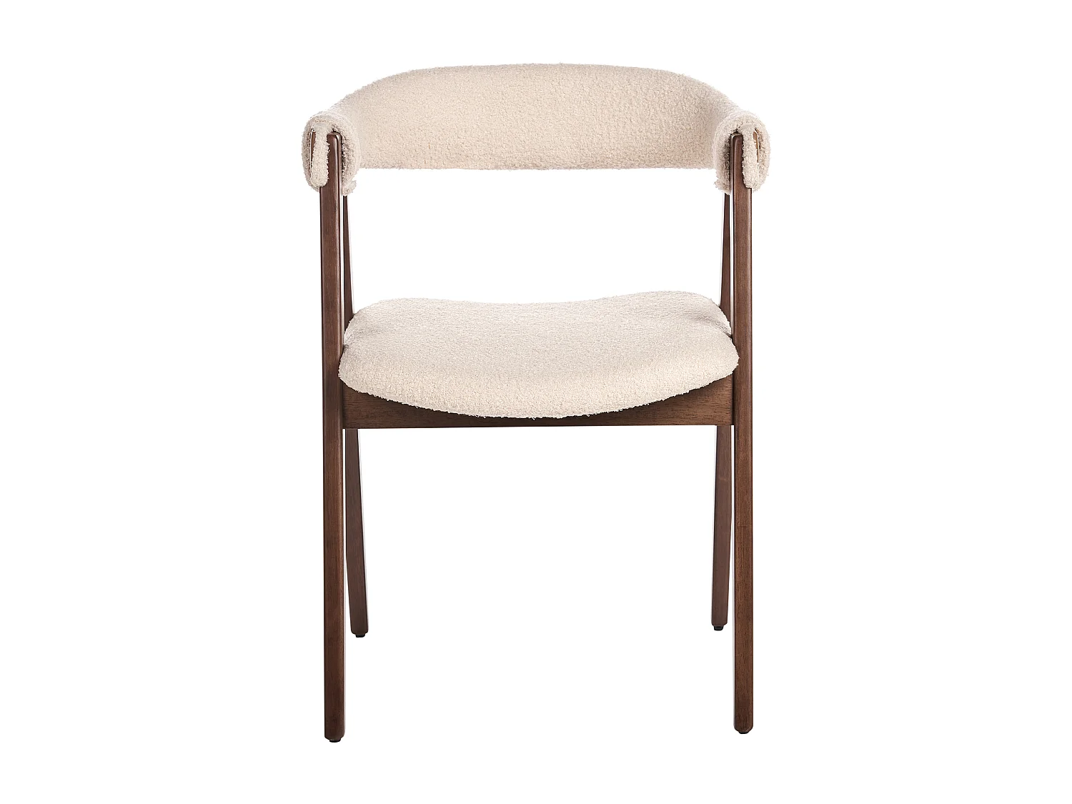 Lot de 2 chaises de salle à manger DAY Bouclé Marron foncé/beige