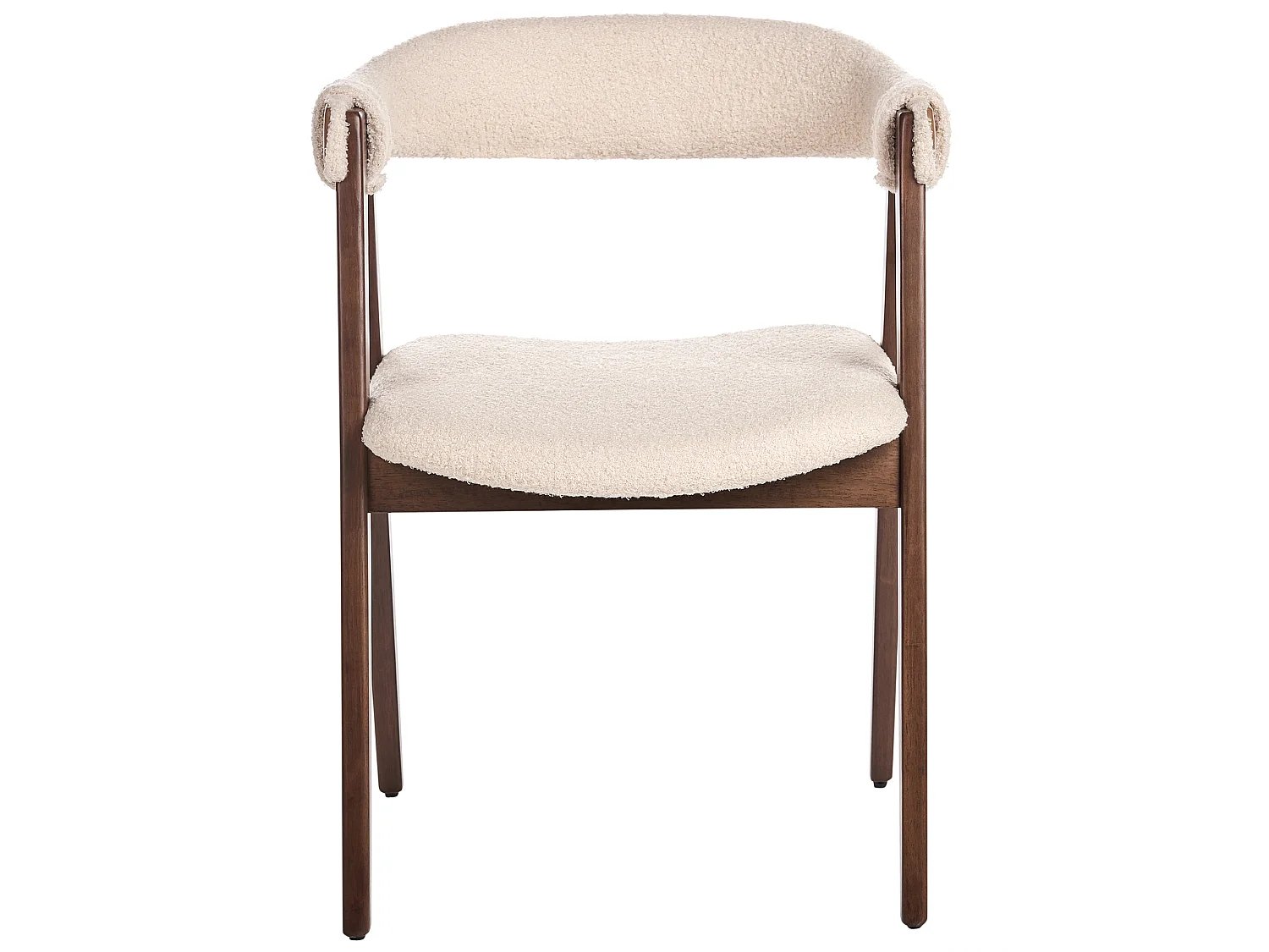 Lot de 2 chaises de salle à manger DAY Bouclé Marron foncé