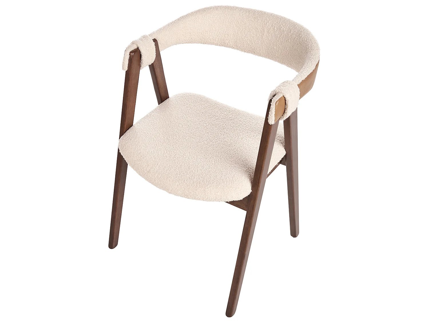 Lot de 2 chaises de salle à manger DAY Bouclé Marron foncé