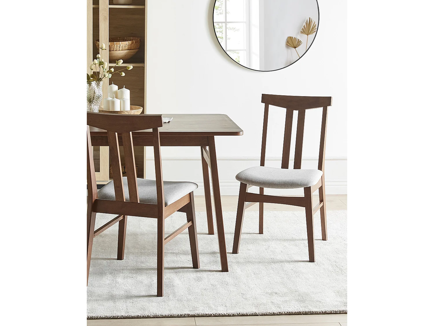 Esszimmerstuhl 2er Set AVALON Holz Hellgrau