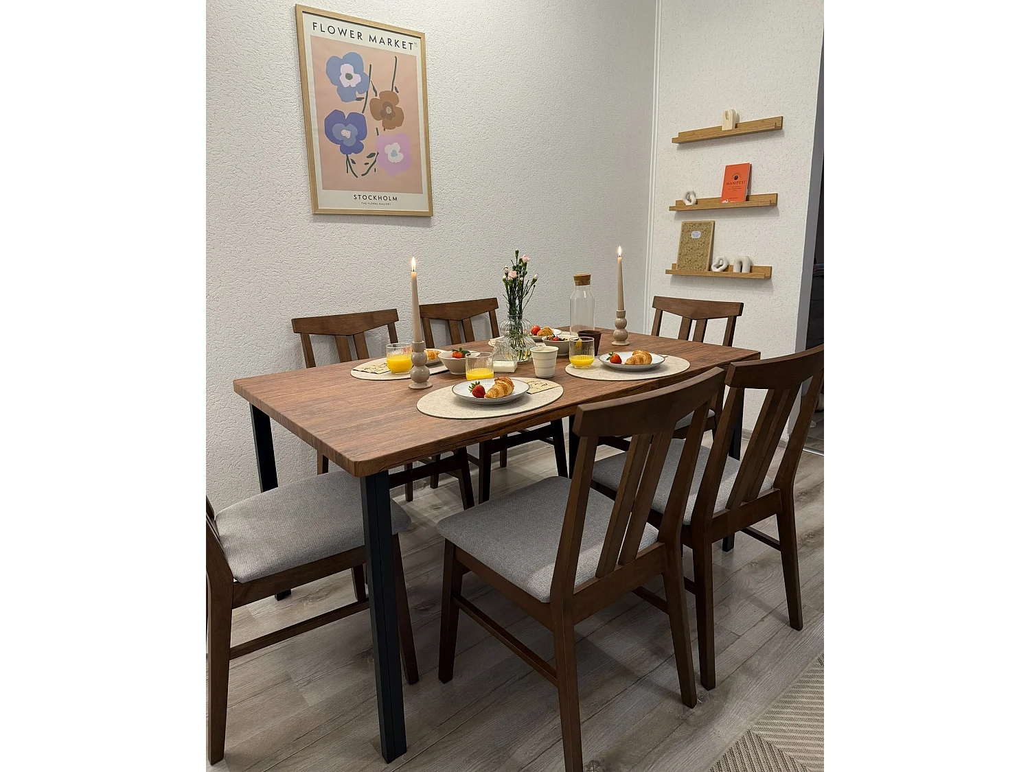 Set di 2 sedie da pranzo AVALON Legno Grigio chiaro