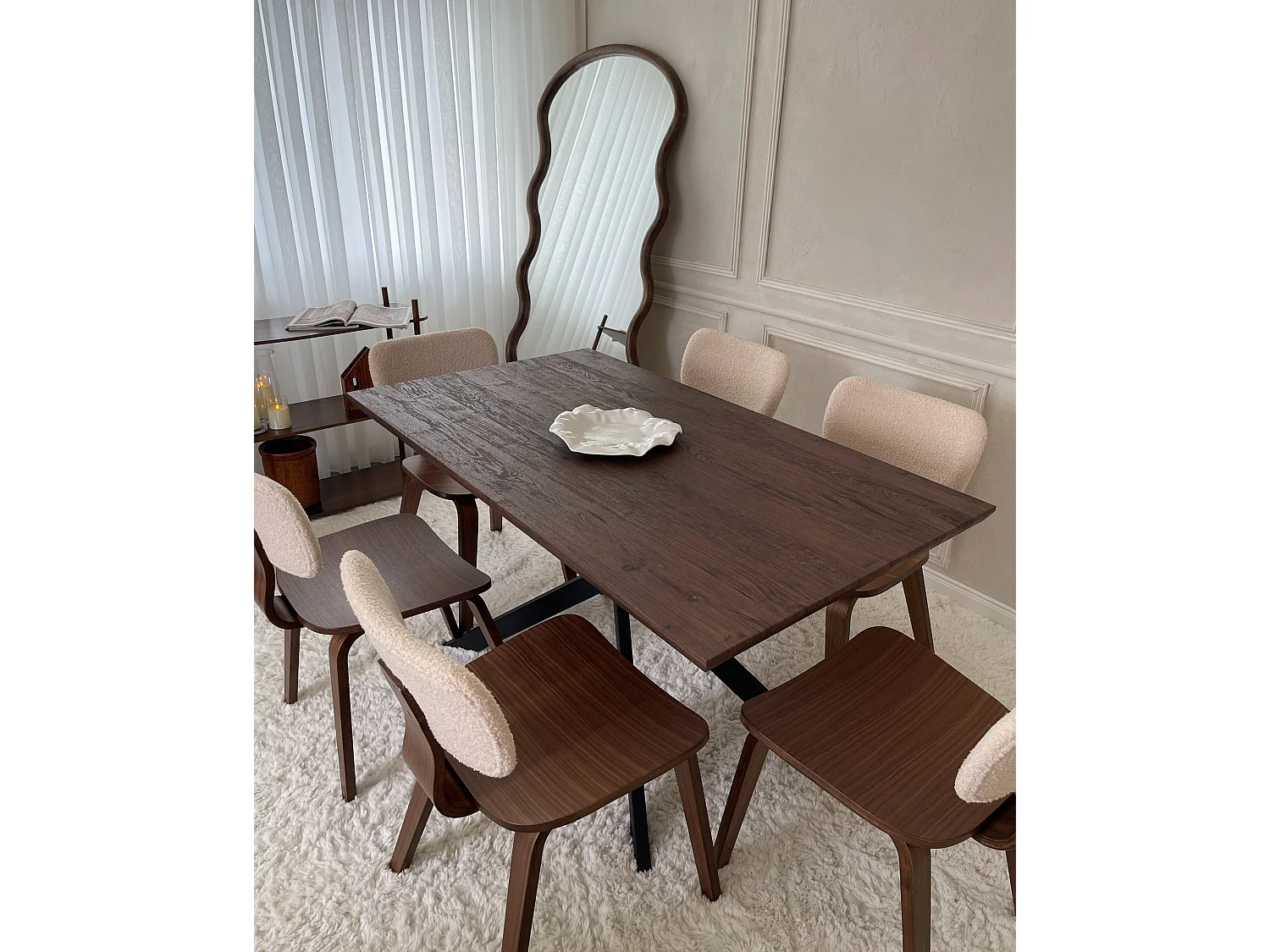Lot de 2 chaises de salle à manger LUCINDA Bois Marron foncé