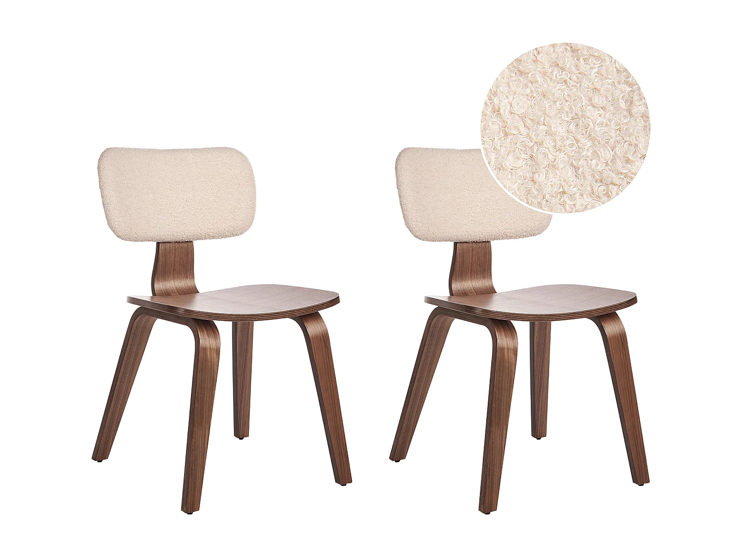 Conjunto de 2 cadeiras de jantar LUCINDA Madeira Castanho escuro