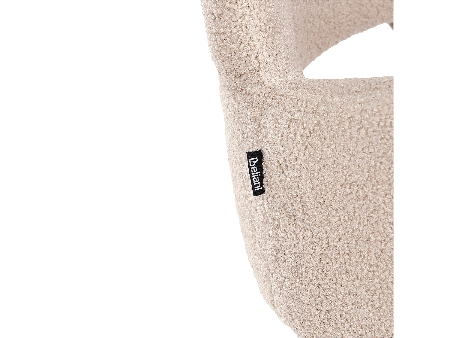 Polsterstuhl 2er Set Bouclé beige mit Armlehnen schwarze Metallbeine Sanilac