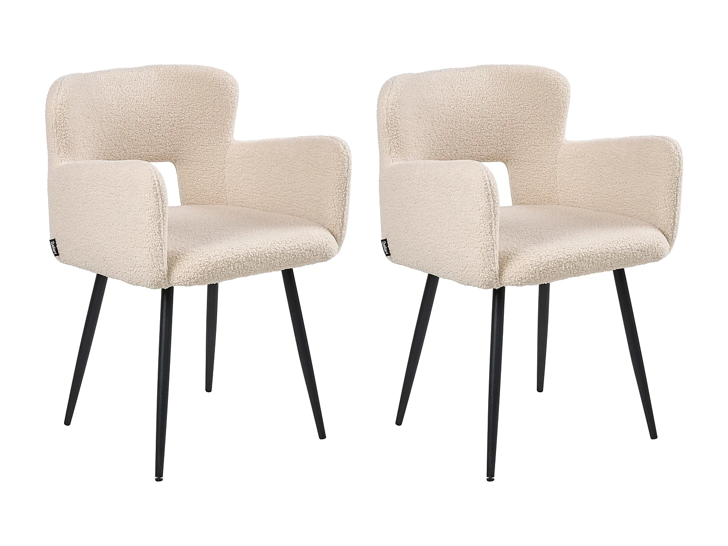 Lot de 2 chaises de salle à manger SANILAC Bouclé Beige