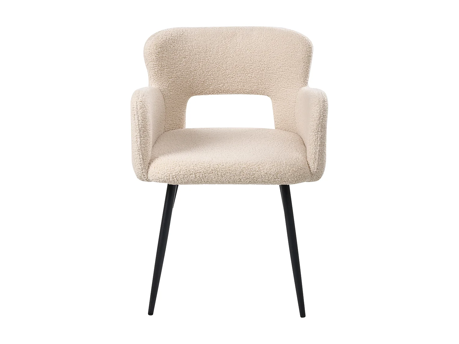 Lot de 2 chaises de salle à manger SANILAC Bouclé Beige