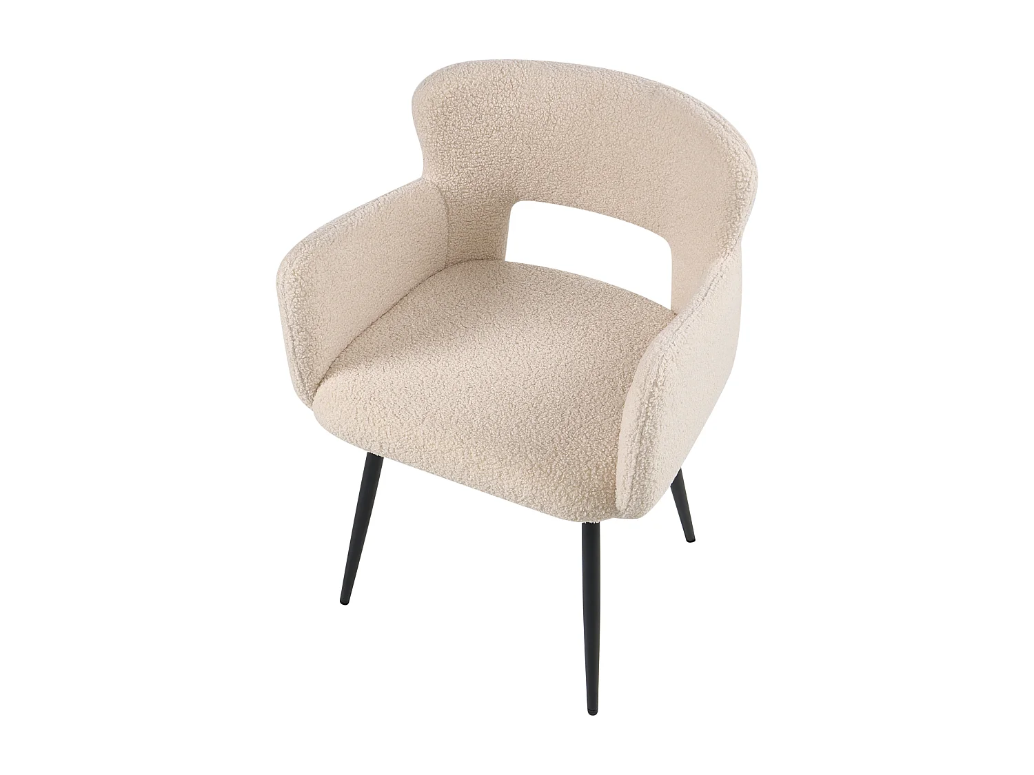 Lot de 2 chaises de salle à manger SANILAC Bouclé Beige