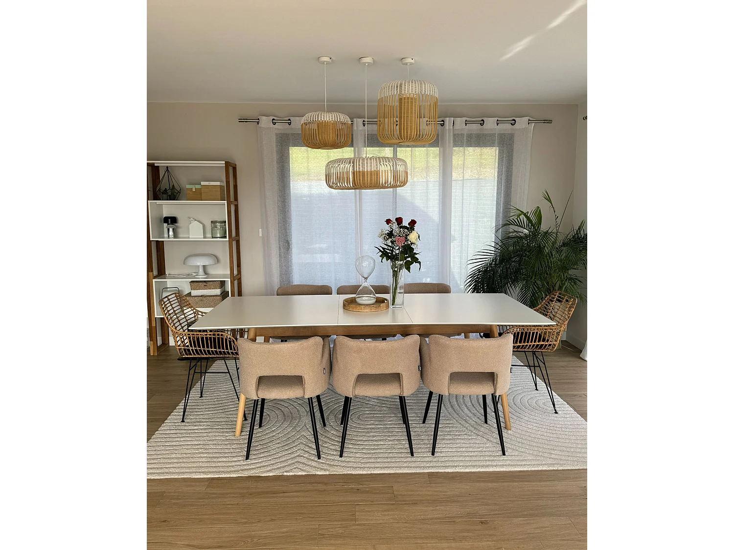 Lot de 2 chaises de salle à manger SANILAC Bouclé Beige