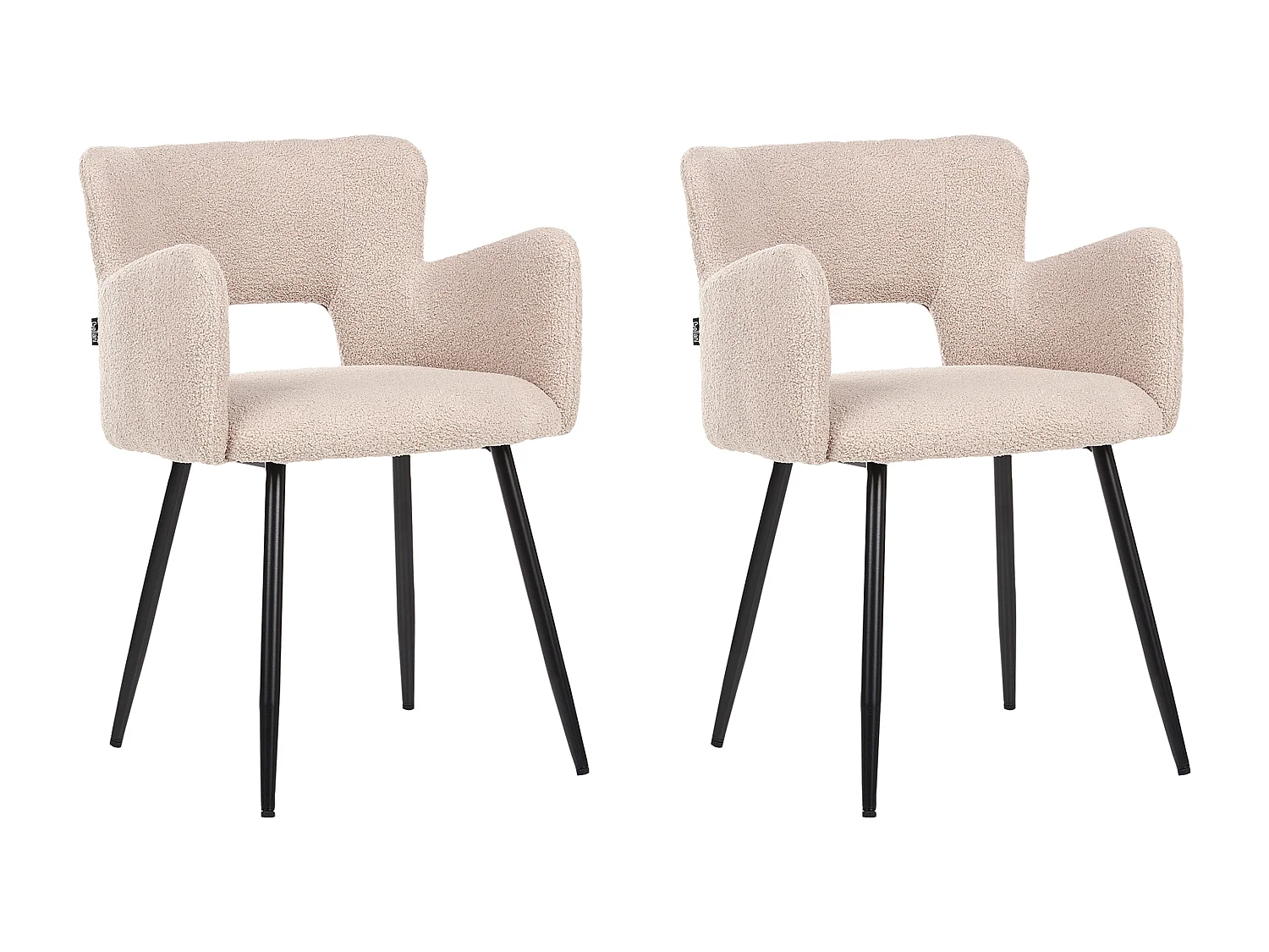 Lot de 2 chaises de salle à manger SANILAC Bouclé Beige