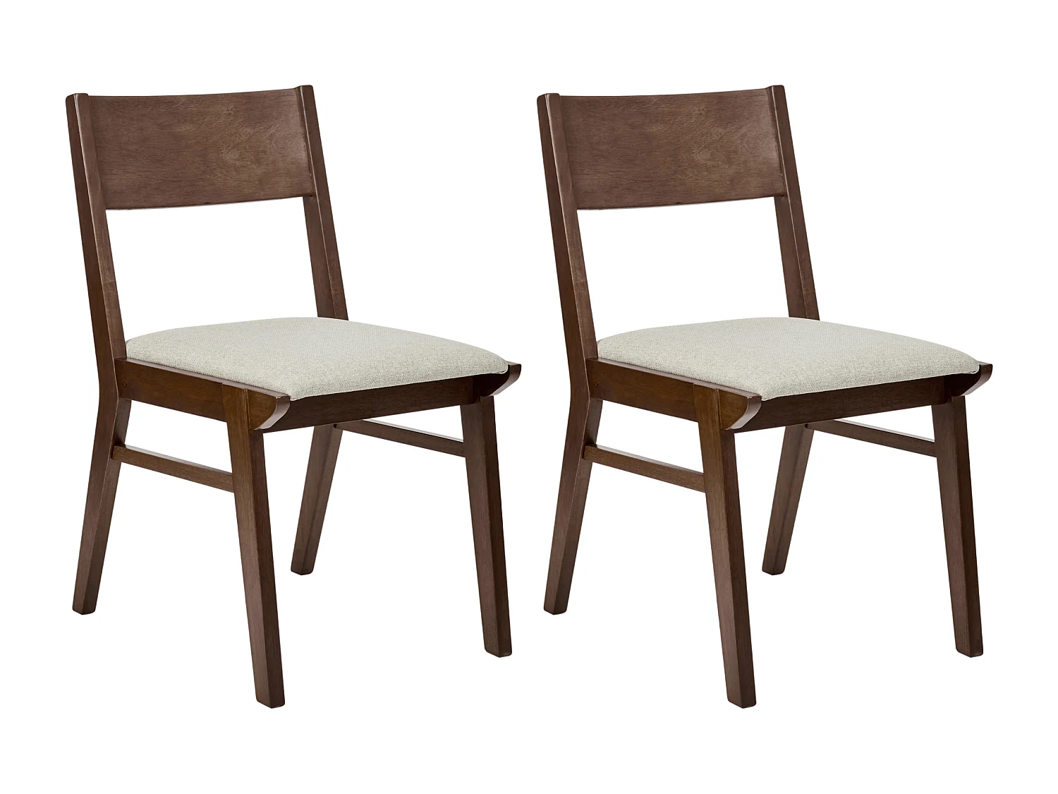 Set van 2 eetkamerstoelen ENOLA Hout Lichtbeige