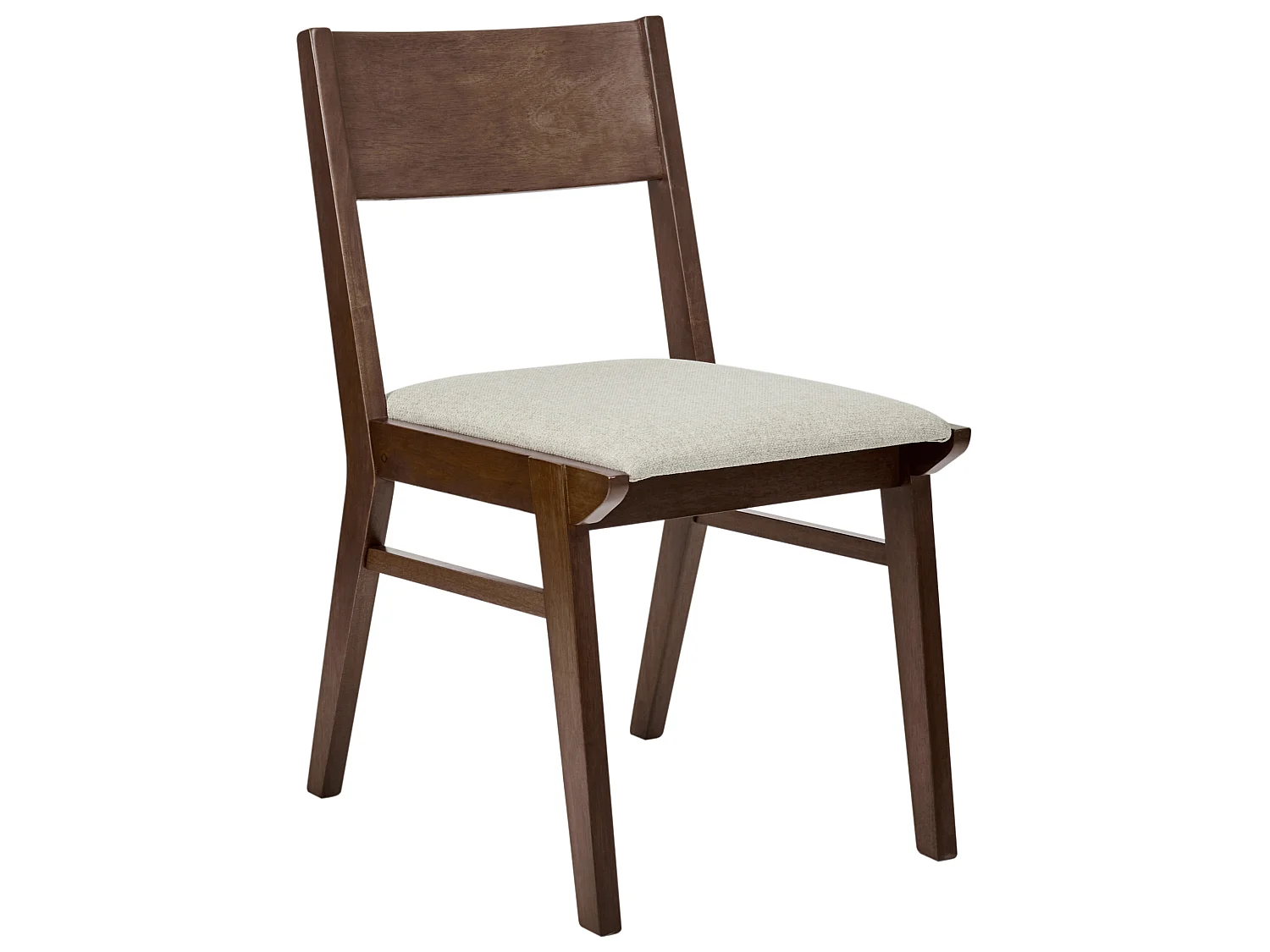 Set of 2 Dining Chairs ENOLA Wood Brown/ Light Beige