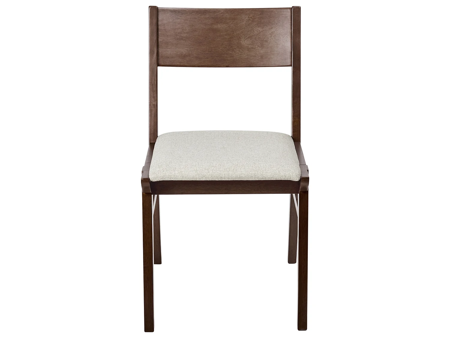 Set of 2 Dining Chairs ENOLA Wood Brown/ Light Beige