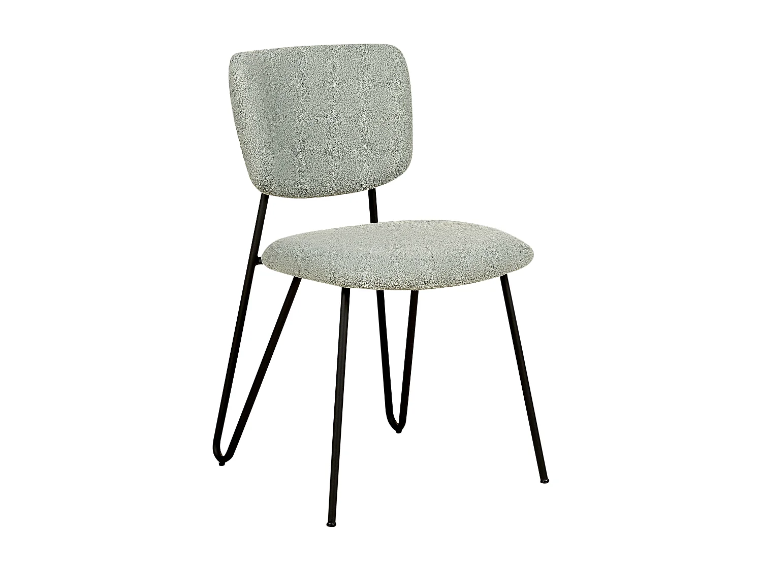 Lot de 2 chaises de salle à manger NELKO Bouclé Vert clair
