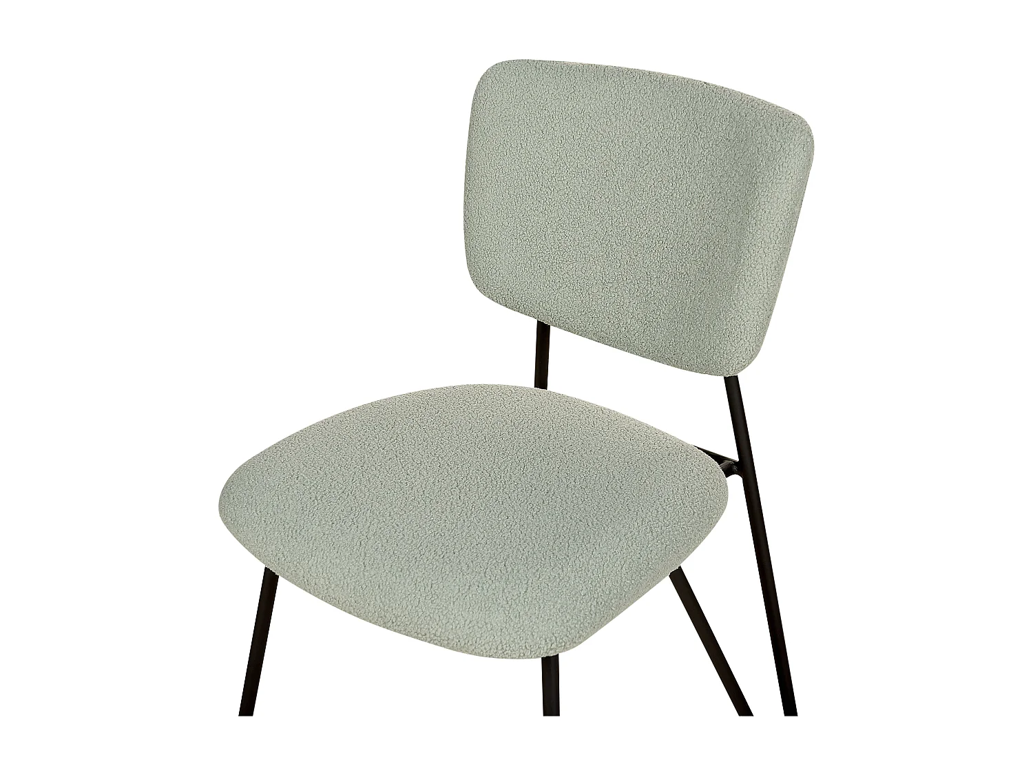 Lot de 2 chaises de salle à manger NELKO Bouclé Vert clair