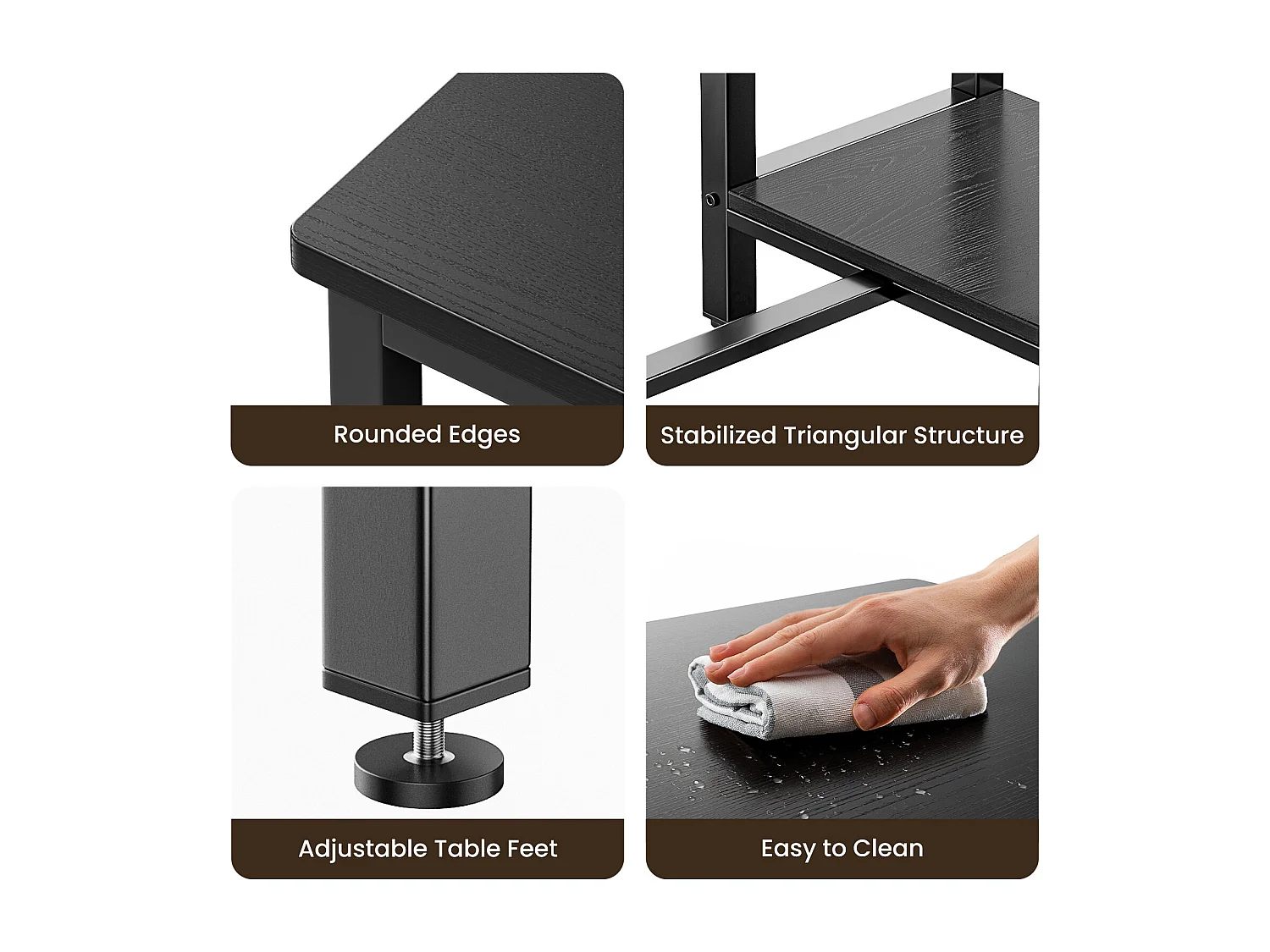 Bealife Table Haute Mange Debout 2 Tabouret Table de Bar Cuisine Ensemble de Meubles de Salle à Manger Cadre en Acier Noir