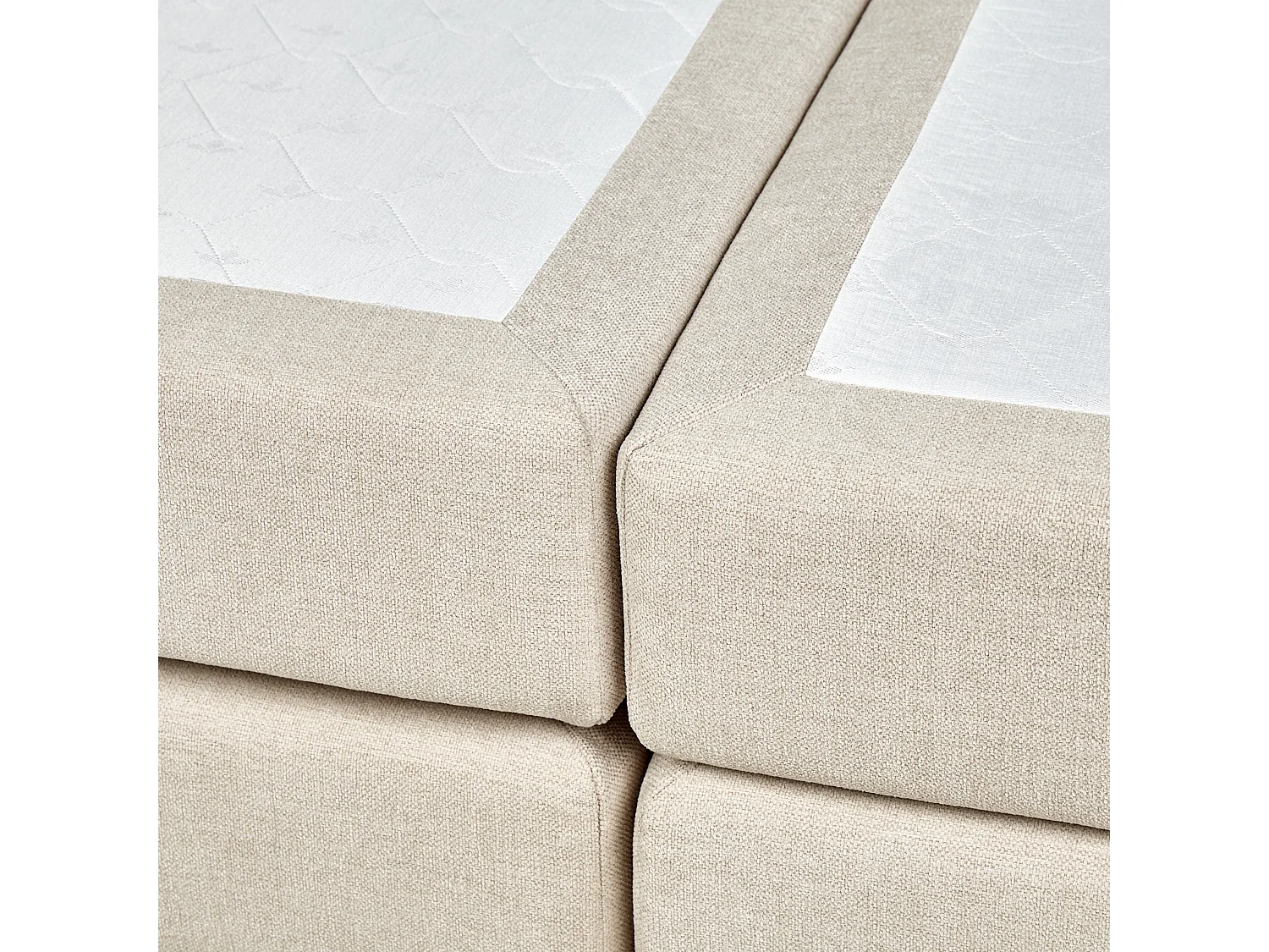 Lit boxspring avec rangement Tissu DYNASTY 180 x 200 cm Beige