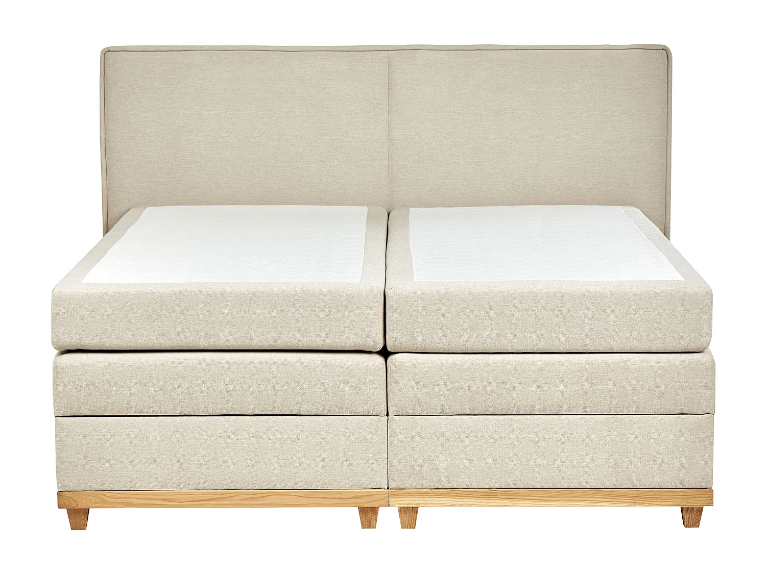 Lit boxspring avec rangement Tissu DYNASTY 180 x 200 cm Beige