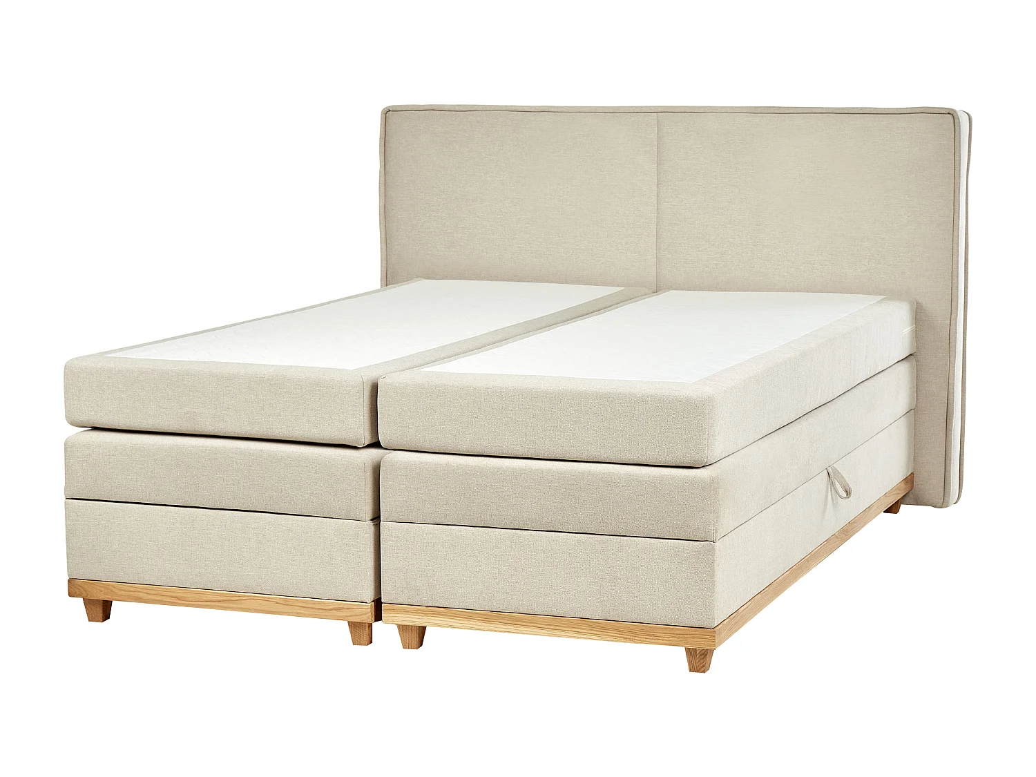 Lit boxspring avec rangement Tissu DYNASTY 180 x 200 cm Beige