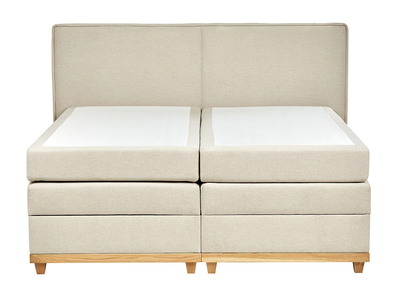 Lit boxspring avec rangement Tissu DYNASTY 180 x 200 cm Beige
