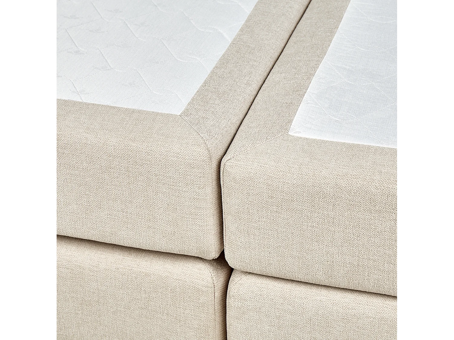 Lit boxspring avec rangement Tissu DYNASTY 180 x 200 cm Beige