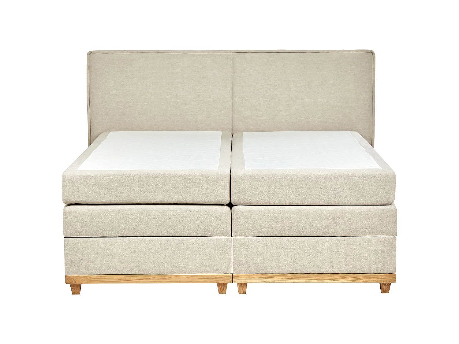 Lit boxspring avec rangement Tissu DYNASTY 160 x 200 cm Beige