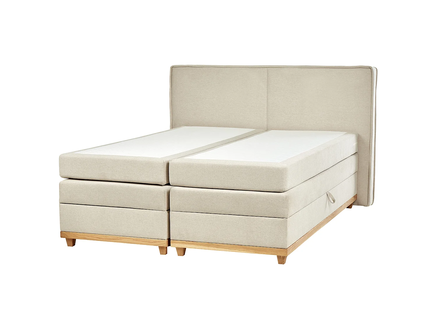Lit boxspring avec rangement Tissu DYNASTY 160 x 200 cm Beige