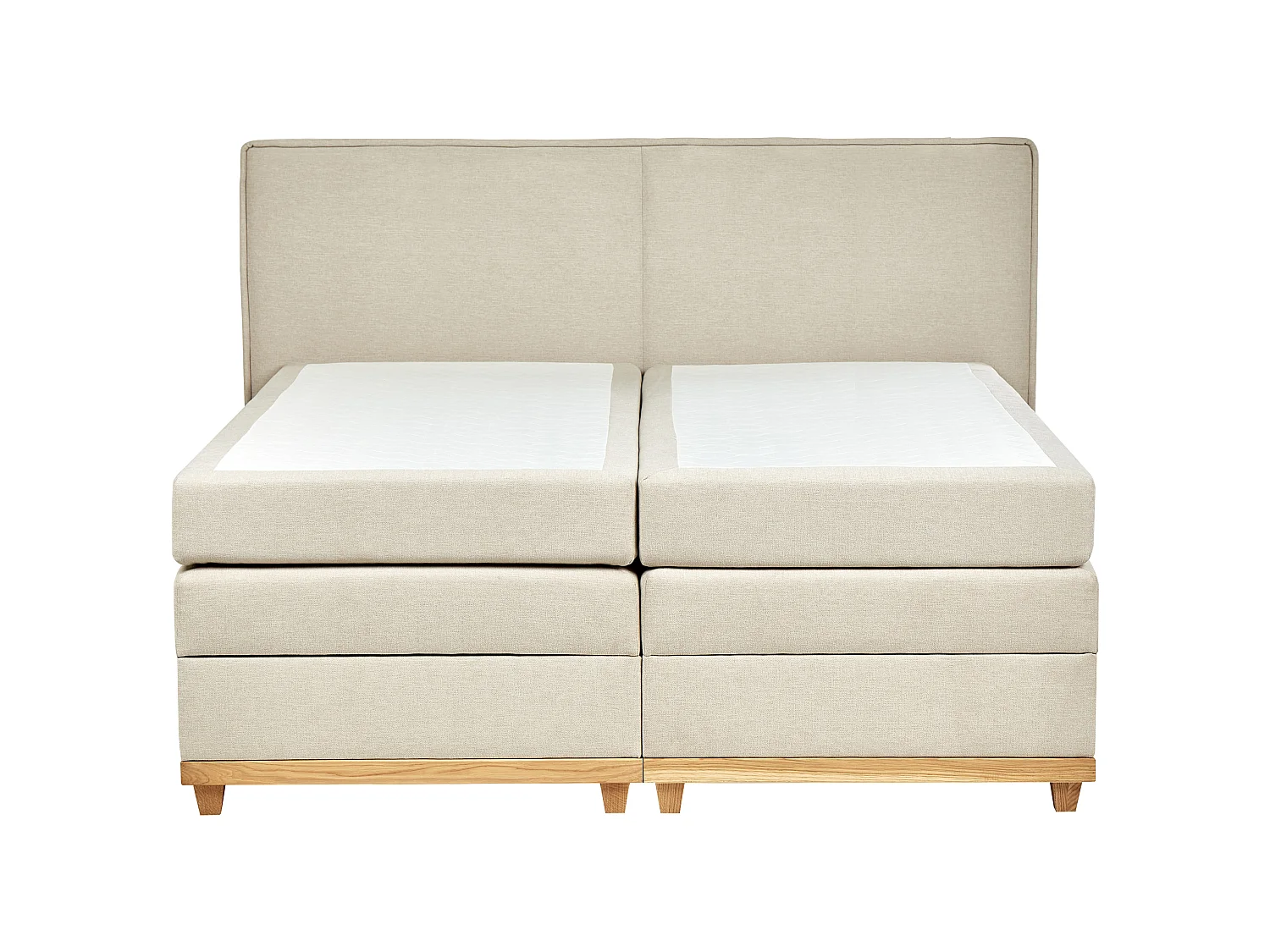 Lit boxspring avec rangement Tissu DYNASTY 160 x 200 cm Beige
