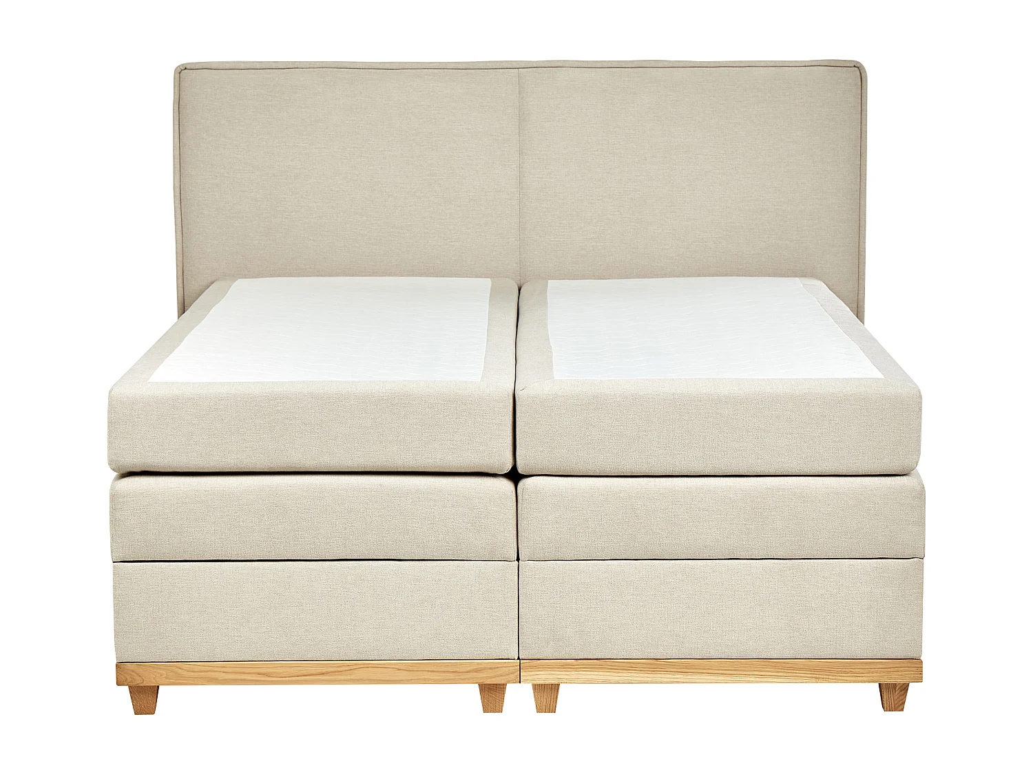 Cama continental con almacenaje Tela DYNASTY 160 x 200 cm Beige