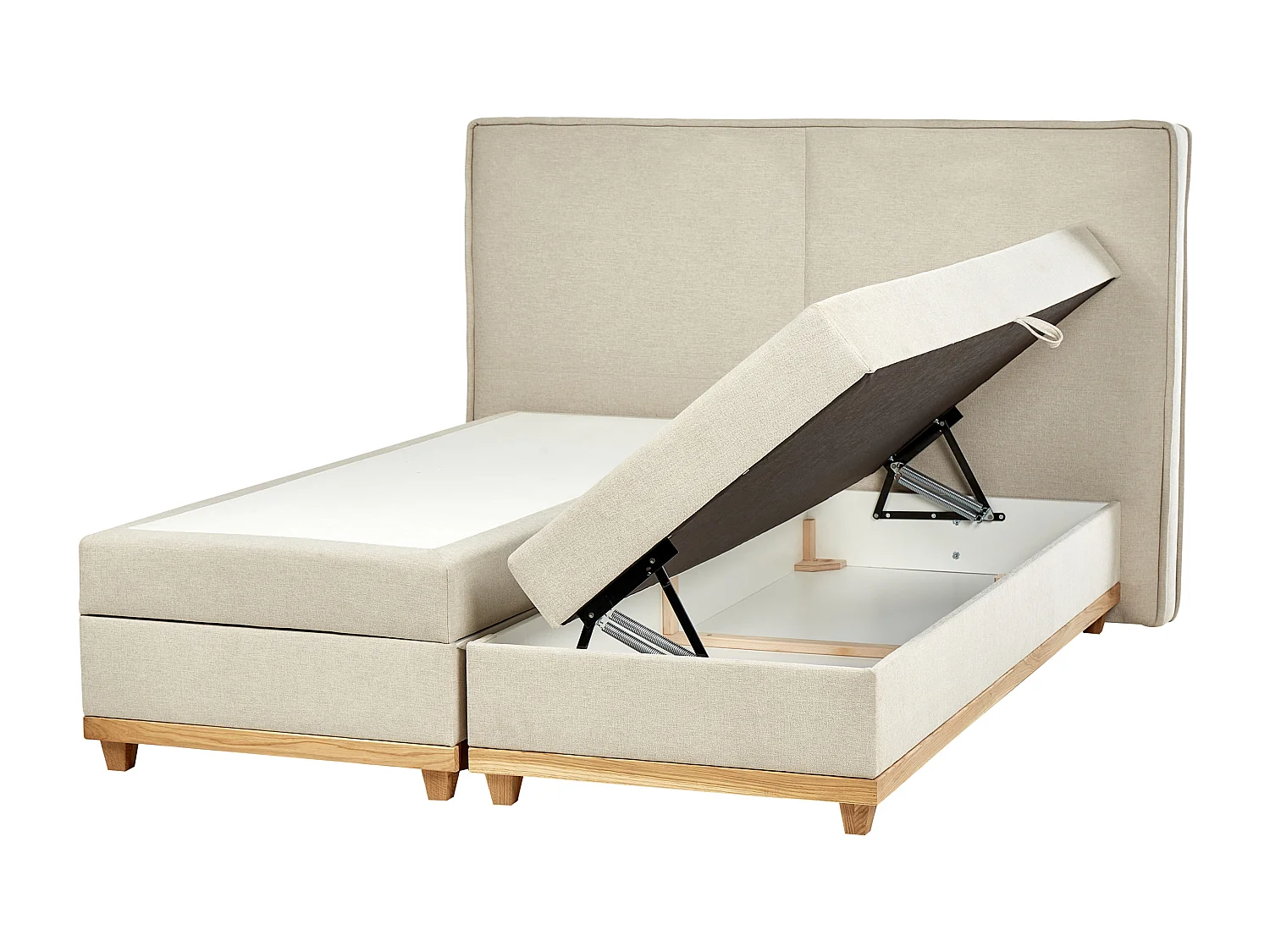 Cama continental con almacenaje Tela DYNASTY 160 x 200 cm Beige