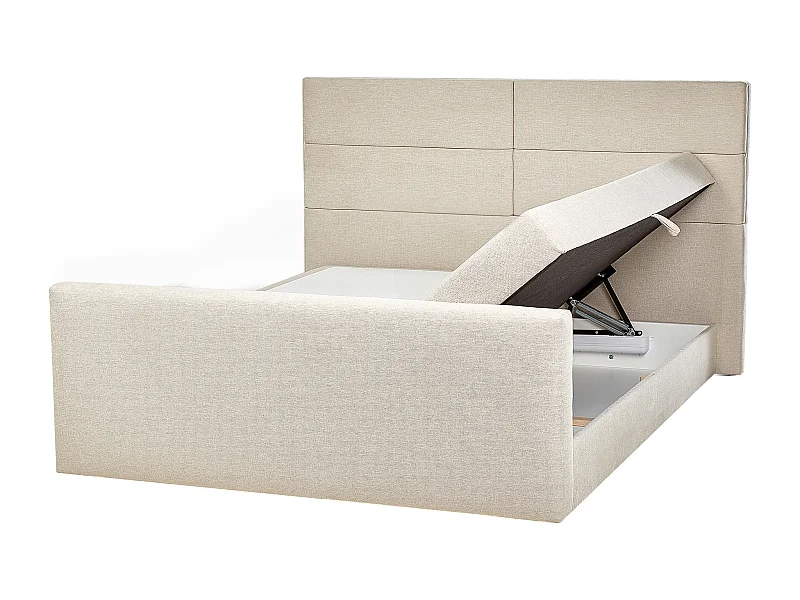 Divano letto con contenitore Tessuto ARISTOCRAT 180 x 200 cm Beige chiaro