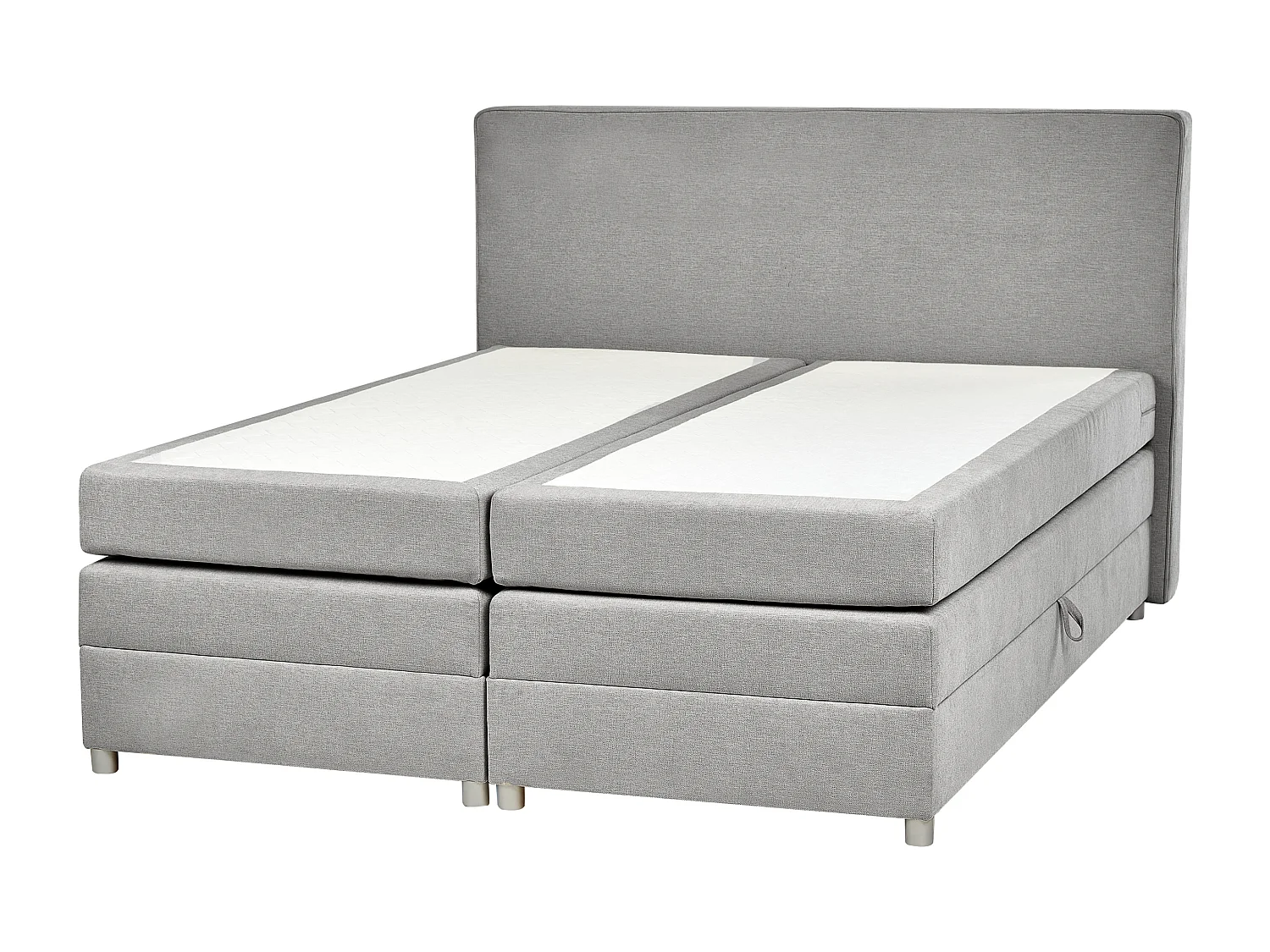 Lit boxspring avec rangement Tissu MINISTER 180 x 200 cm Gris clair