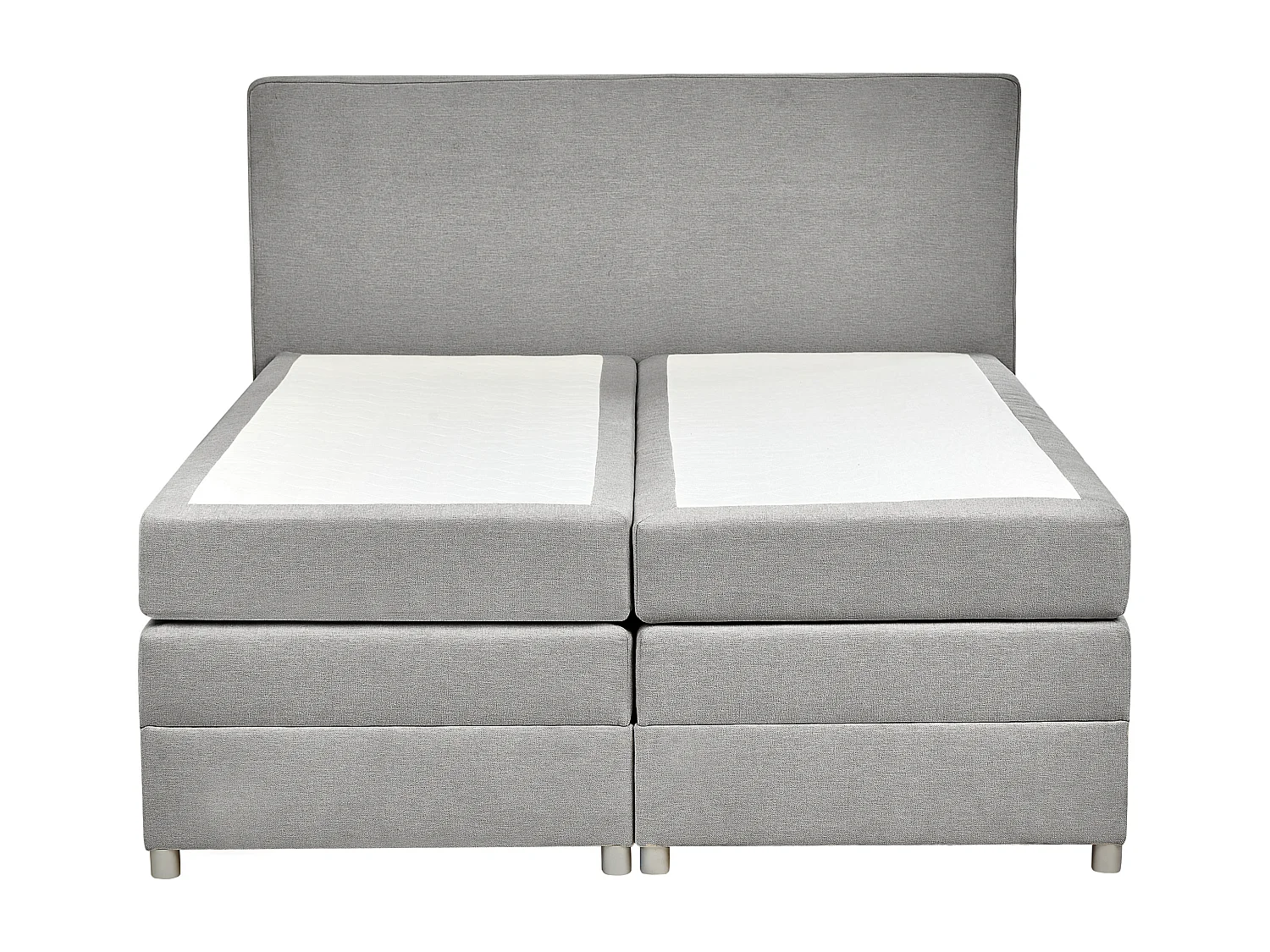 Lit boxspring avec rangement Tissu MINISTER 180 x 200 cm Gris clair