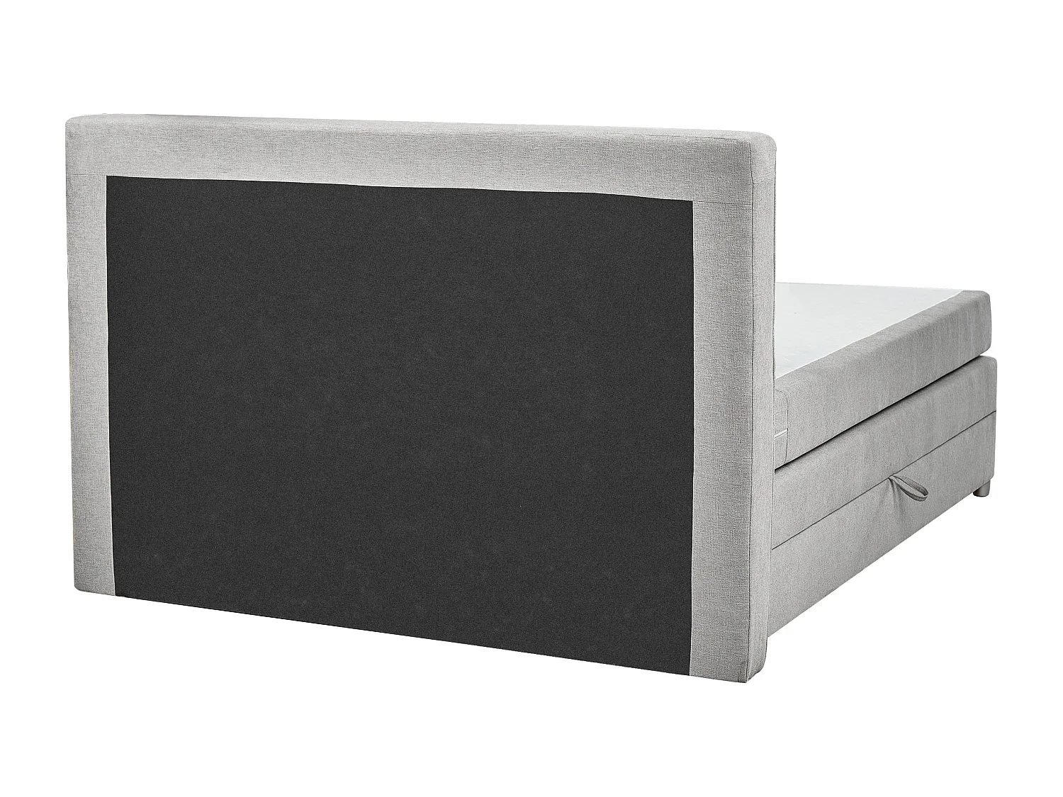 Lit boxspring avec rangement Tissu MINISTER 180 x 200 cm Gris clair