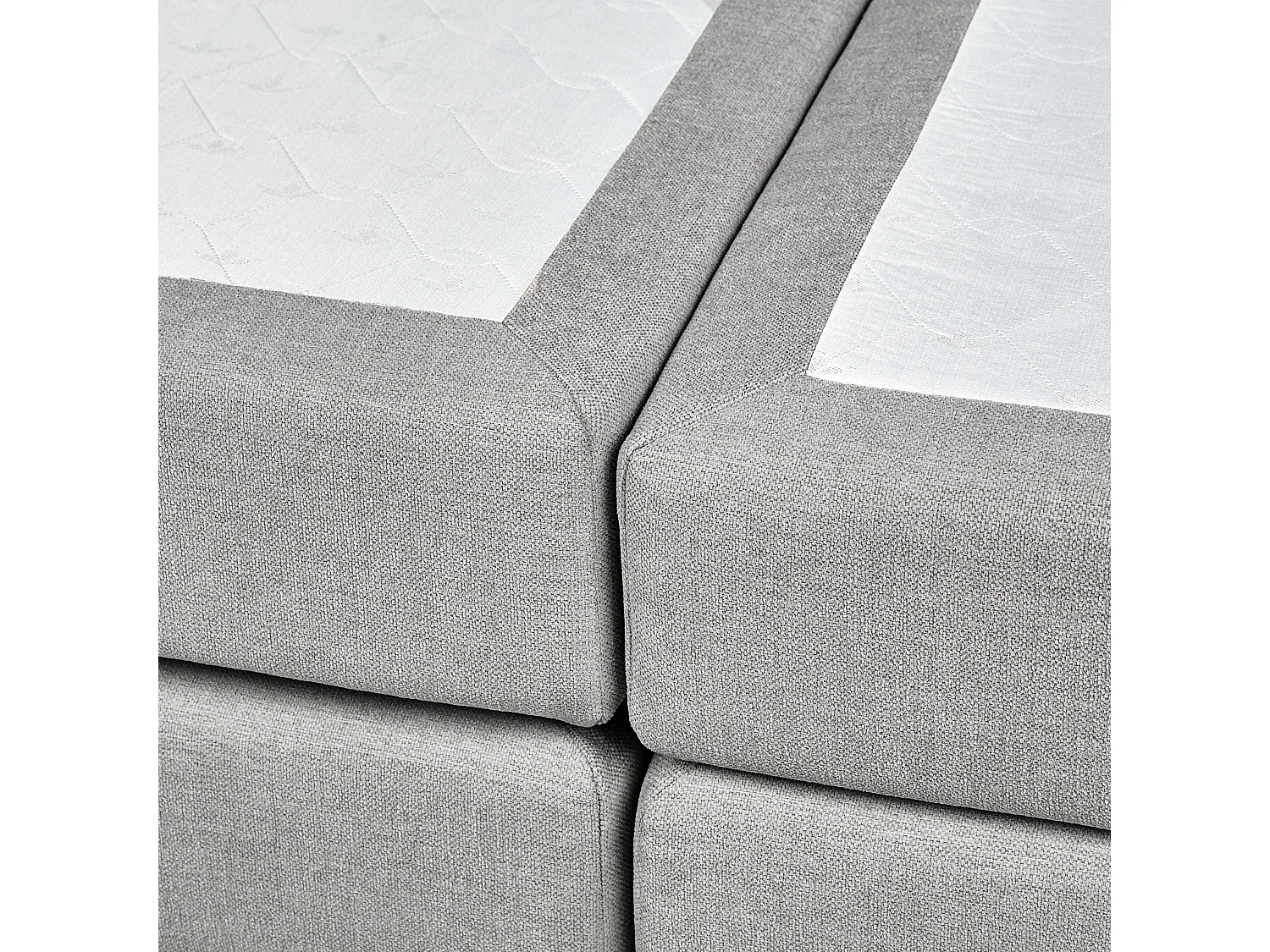 Lit boxspring avec rangement Tissu MINISTER 180 x 200 cm Gris clair