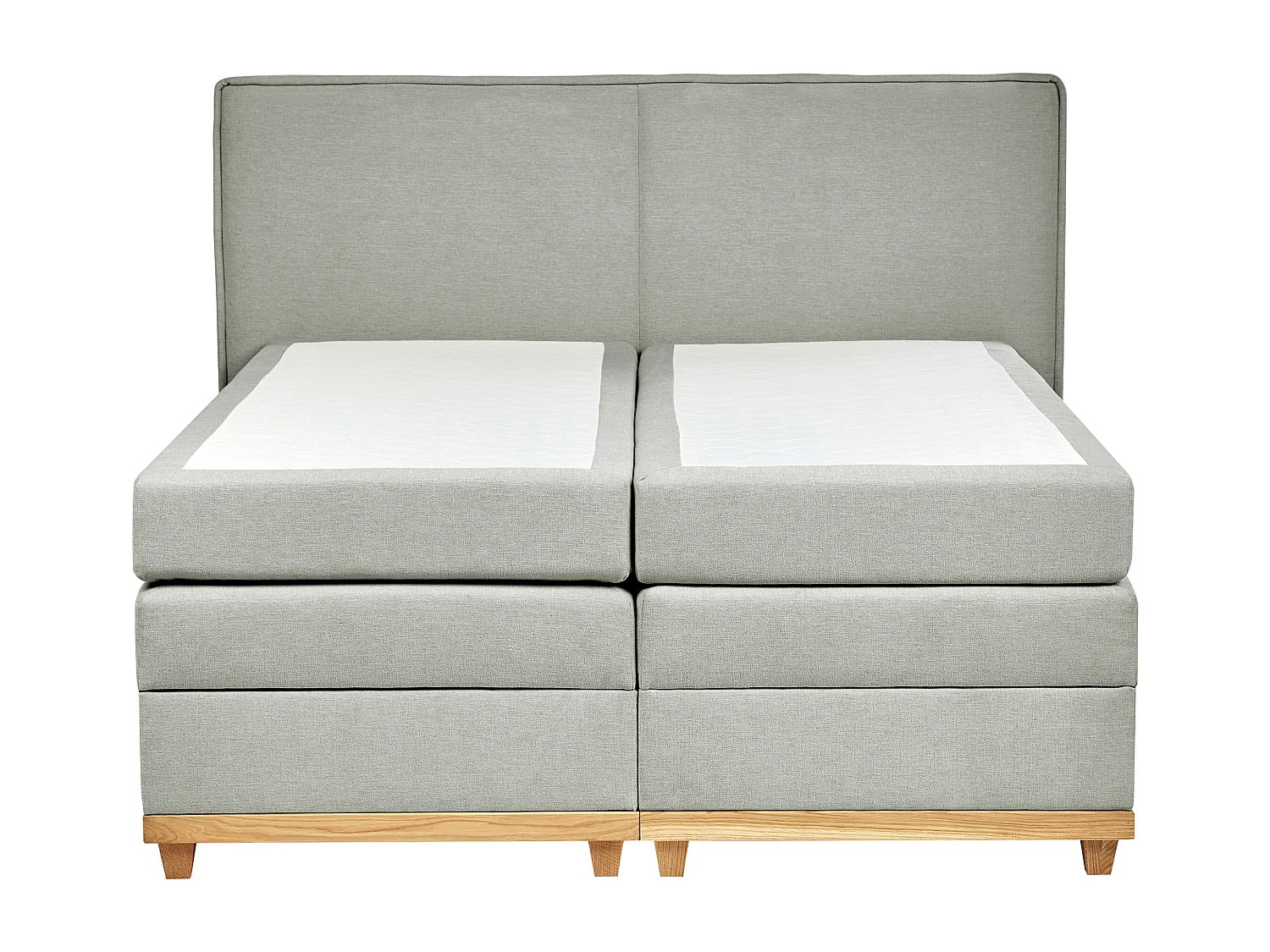 Cama continental con almacenaje Tela DYNASTY 160 x 200 cm Gris claro